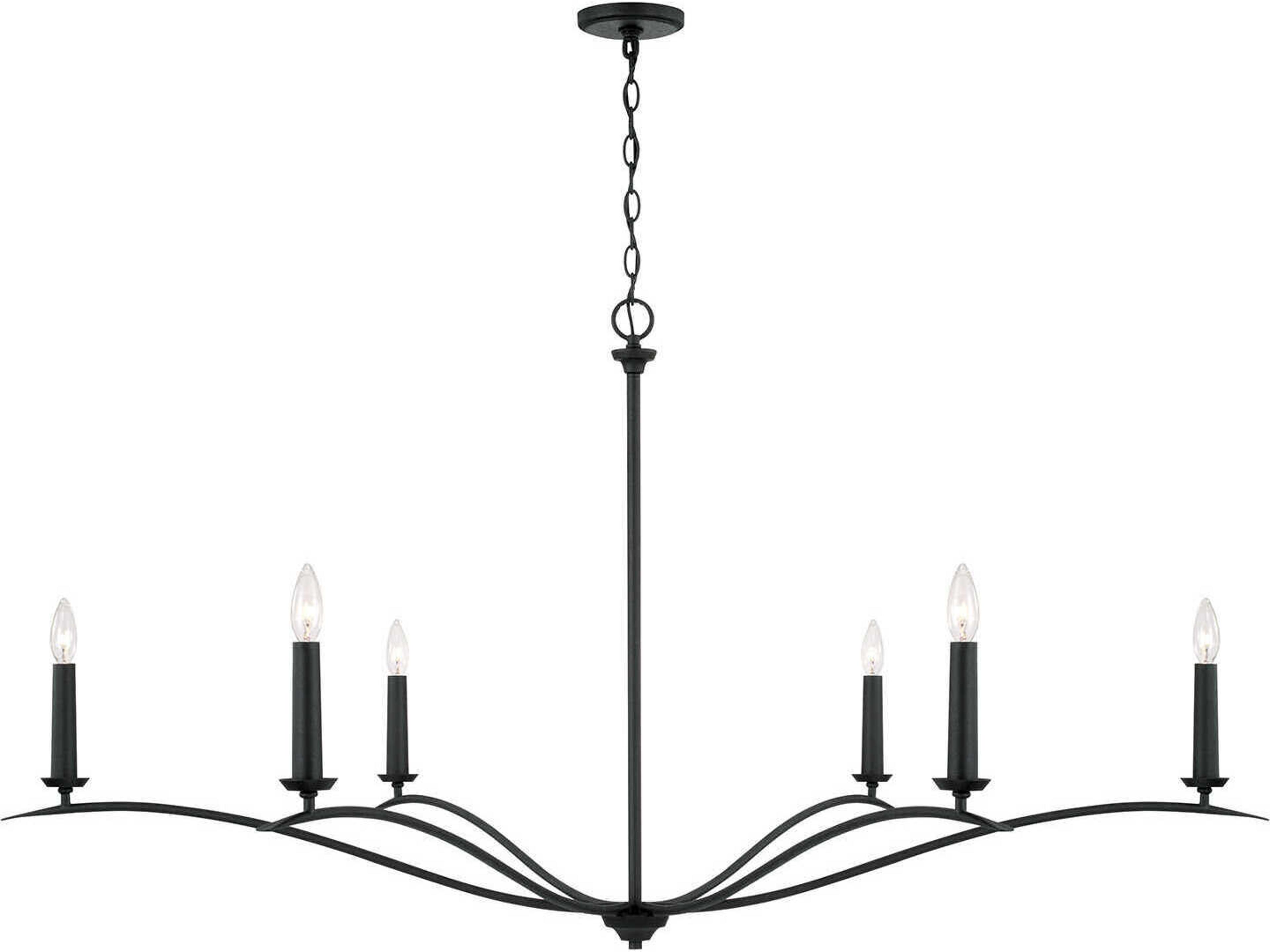 Capital Lighting Grady 6-Light Black Iron Candelabra Chandelier