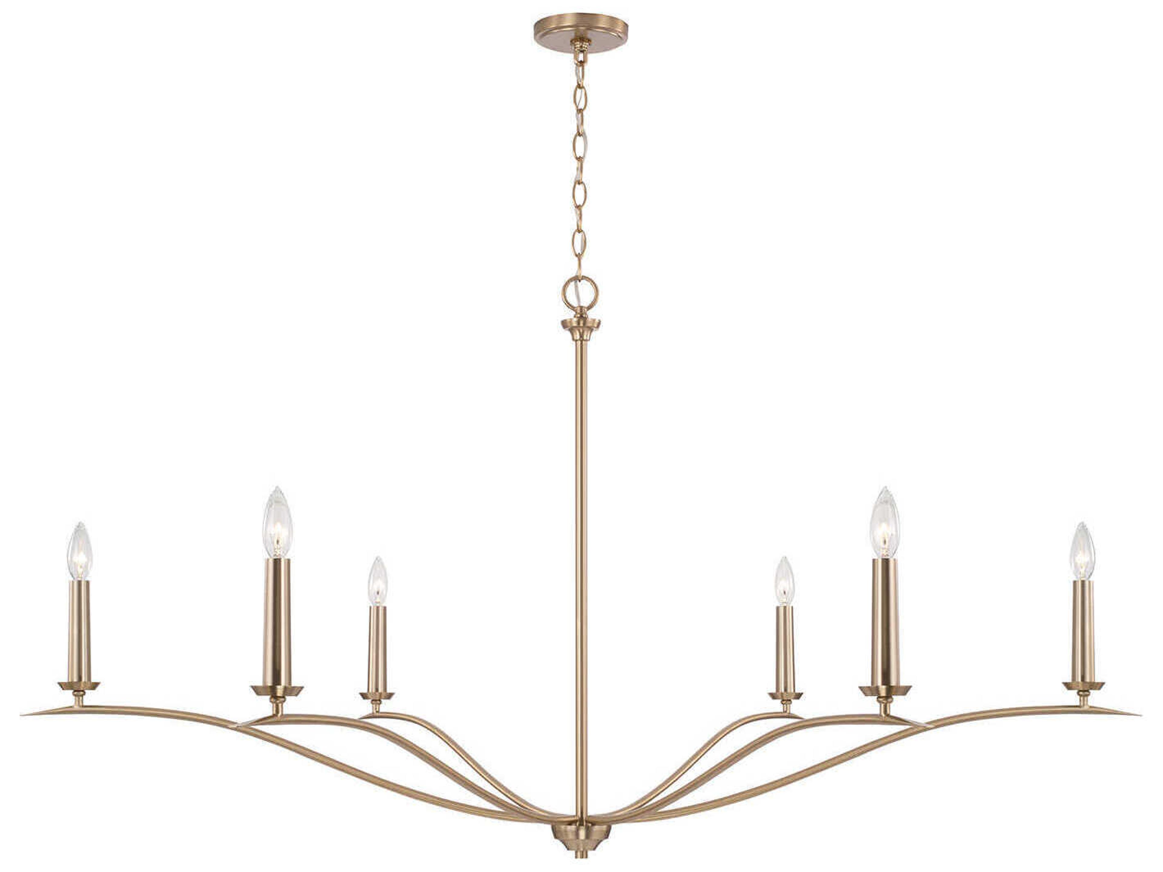 Capital Lighting Grady 6-Light Matte Brass Candelabra Chandelier