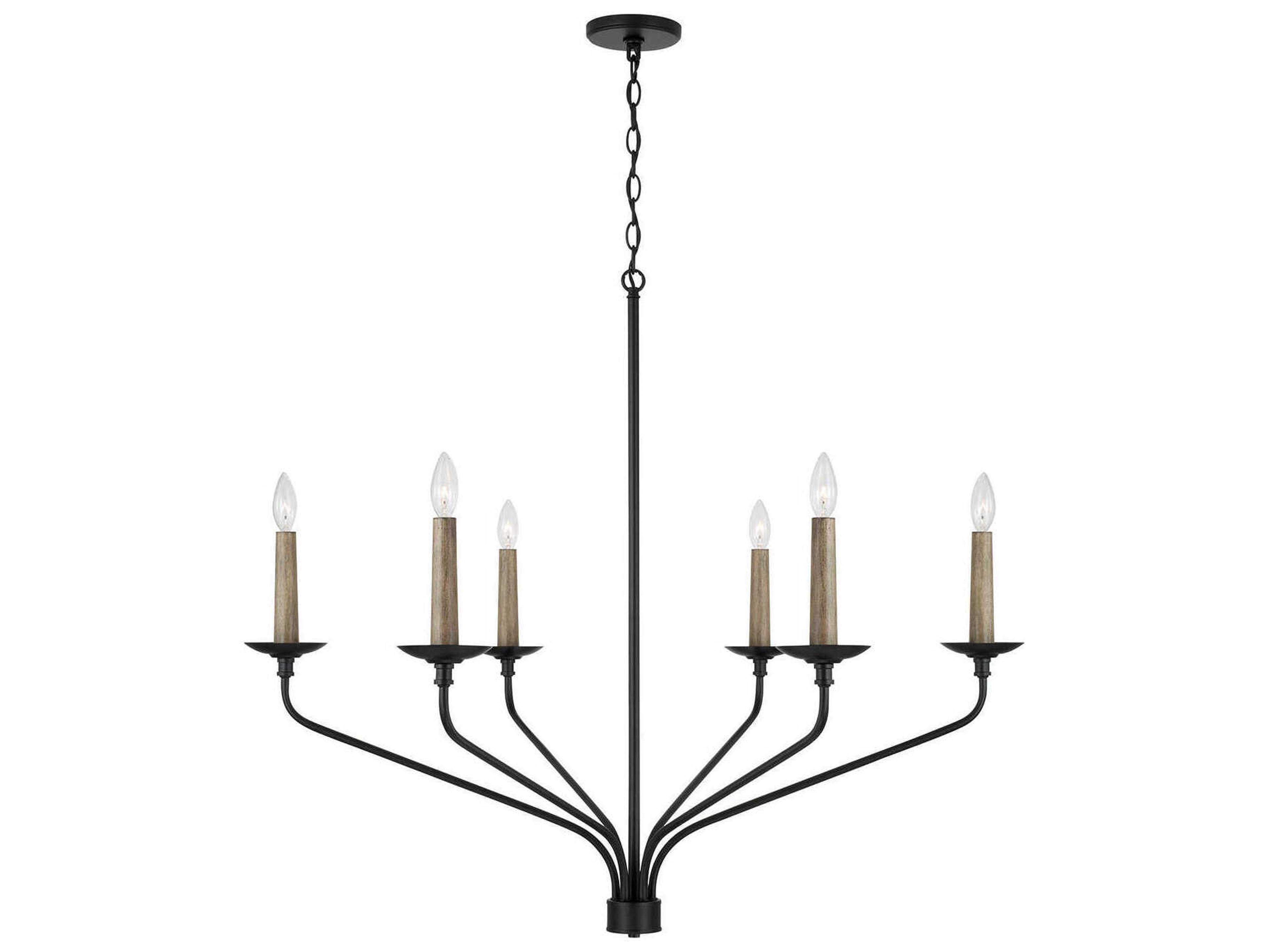 Capital Lighting Wilder 6-Light Matte Black Candelabra Chandelier