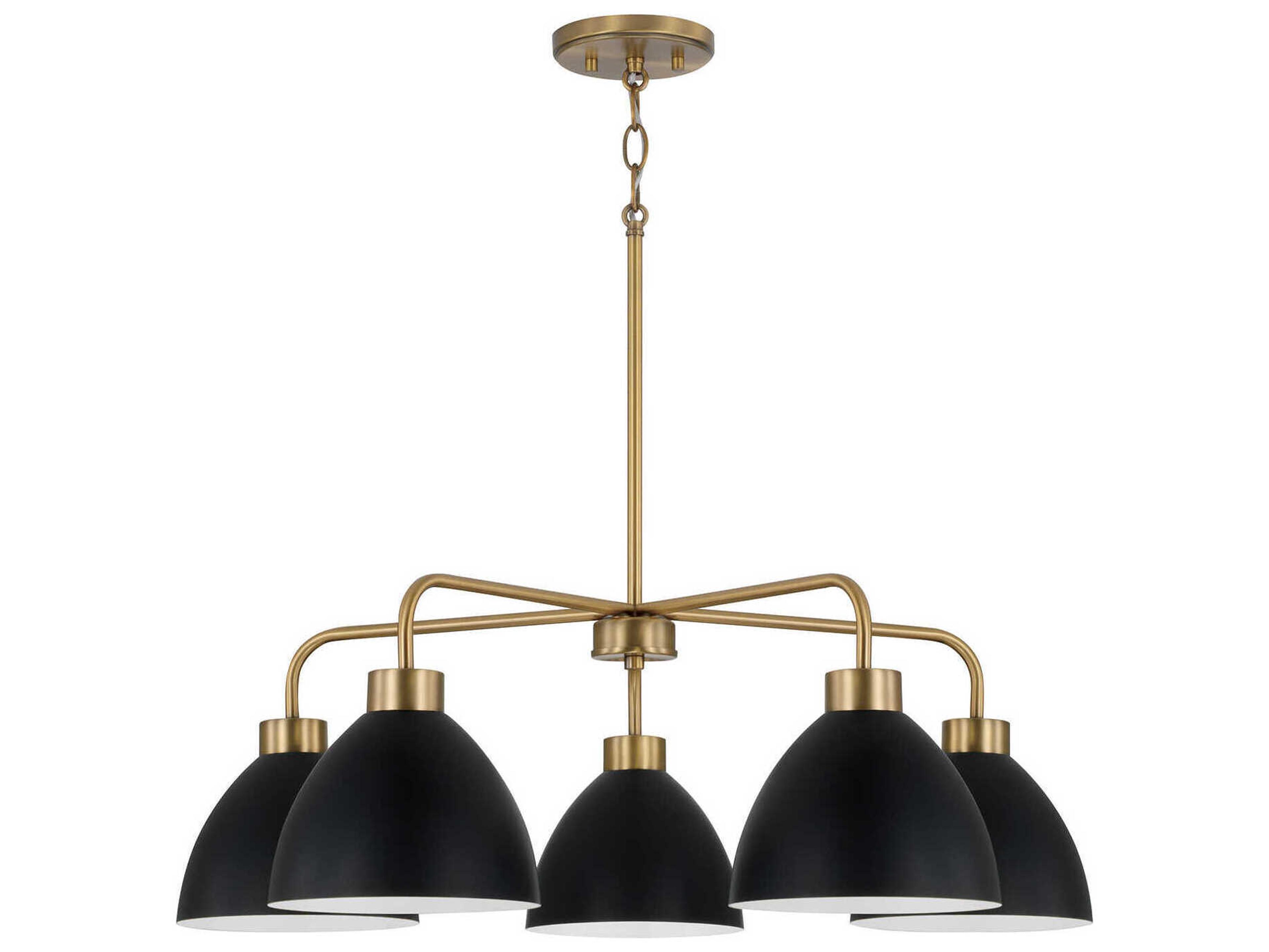 Capital Lighting Ross 5-Light Aged Brass And Black Dome Chandelier