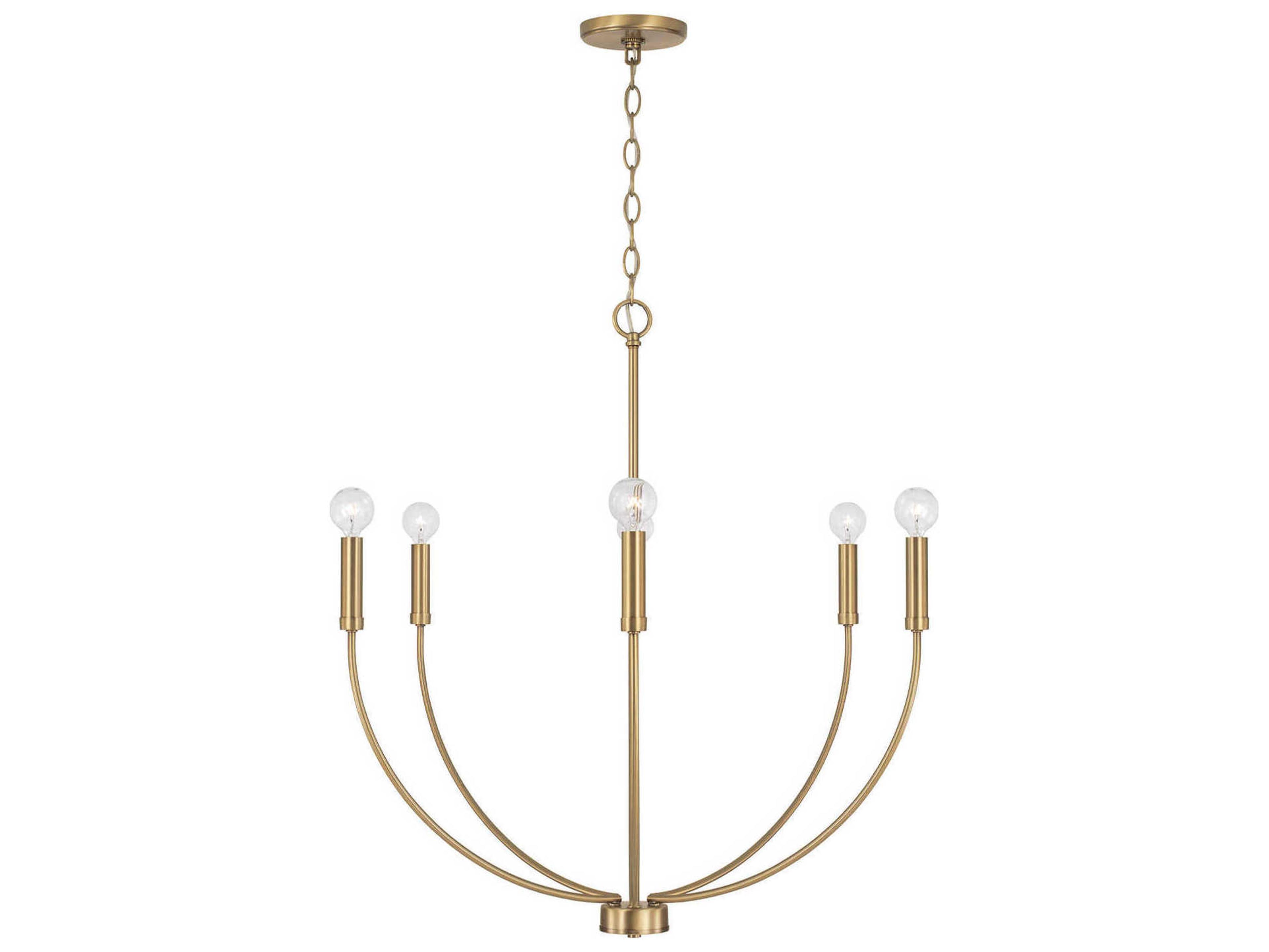Capital Lighting Ansley 6-Light Aged Brass Candelabra Chandelier