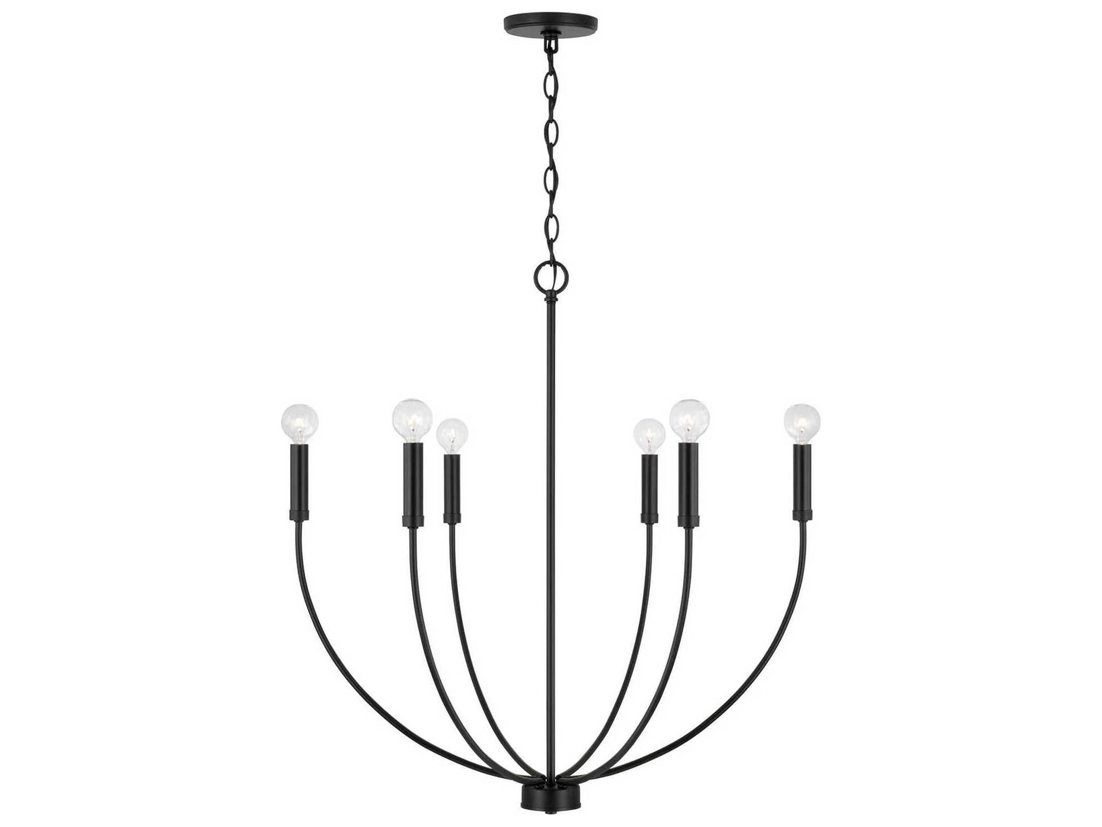 Capital Lighting Ansley 6-Light Matte Black Candelabra Chandelier