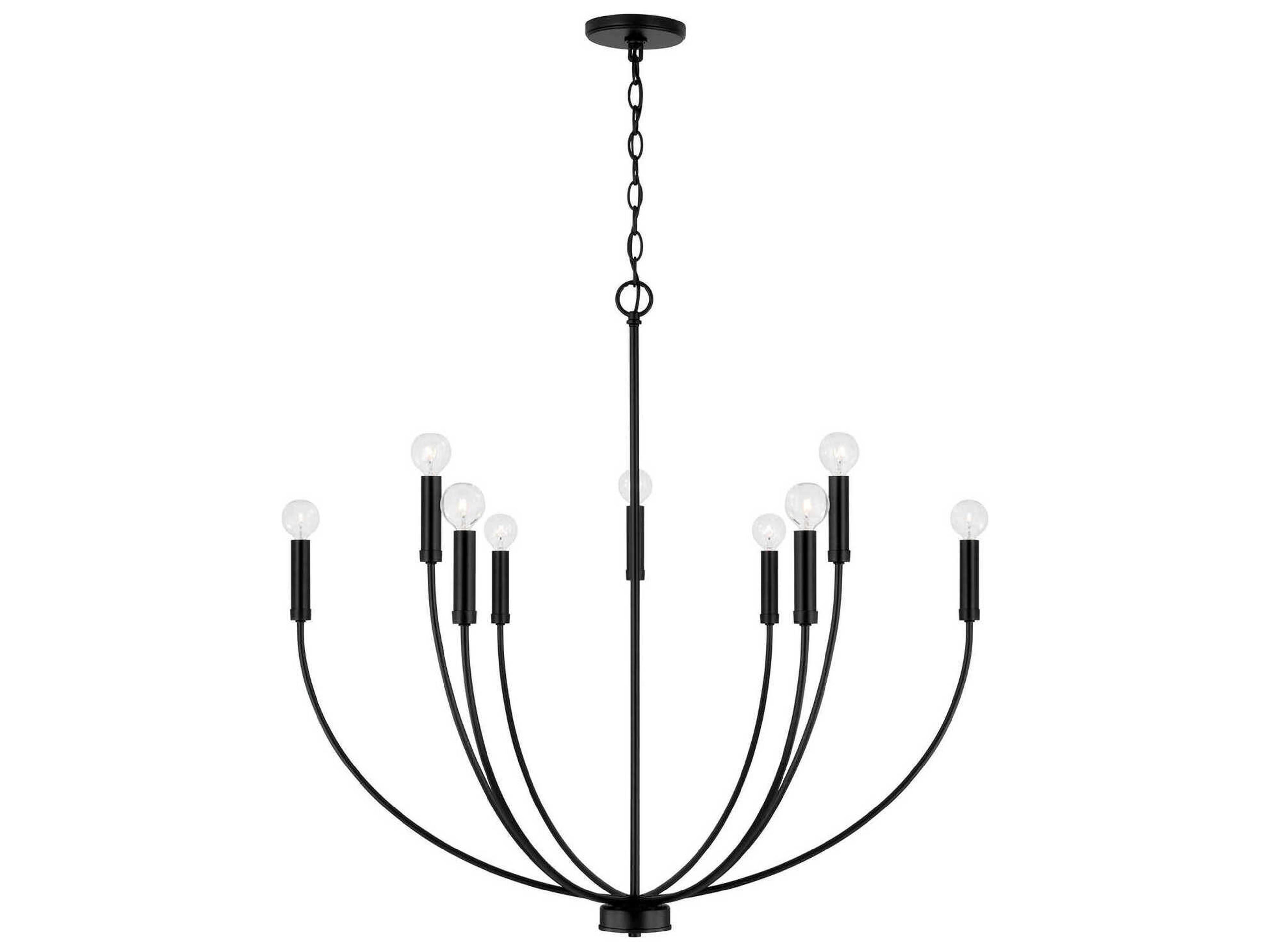 Capital Lighting Ansley 9-Light Matte Black Candelabra Chandelier