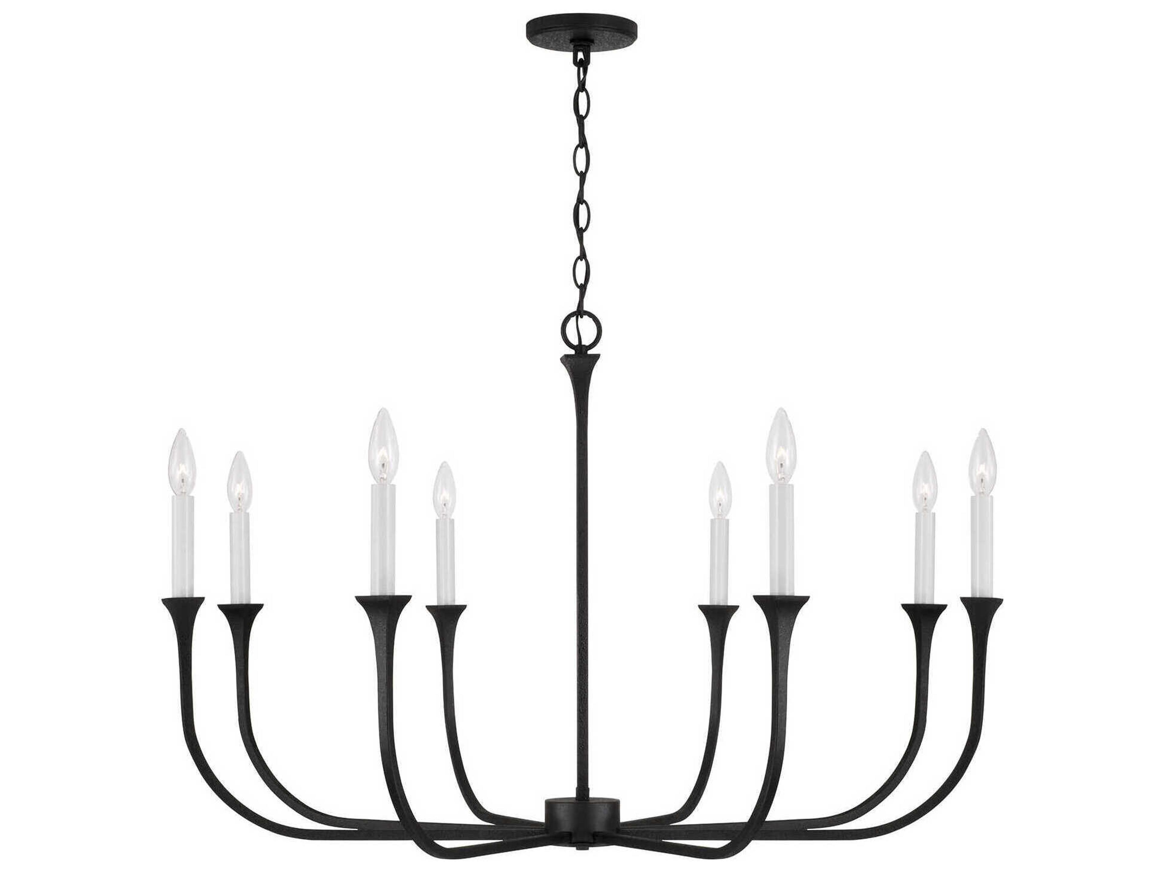 Capital Lighting Decklan 8-Light Black Iron Candelabra Chandelier