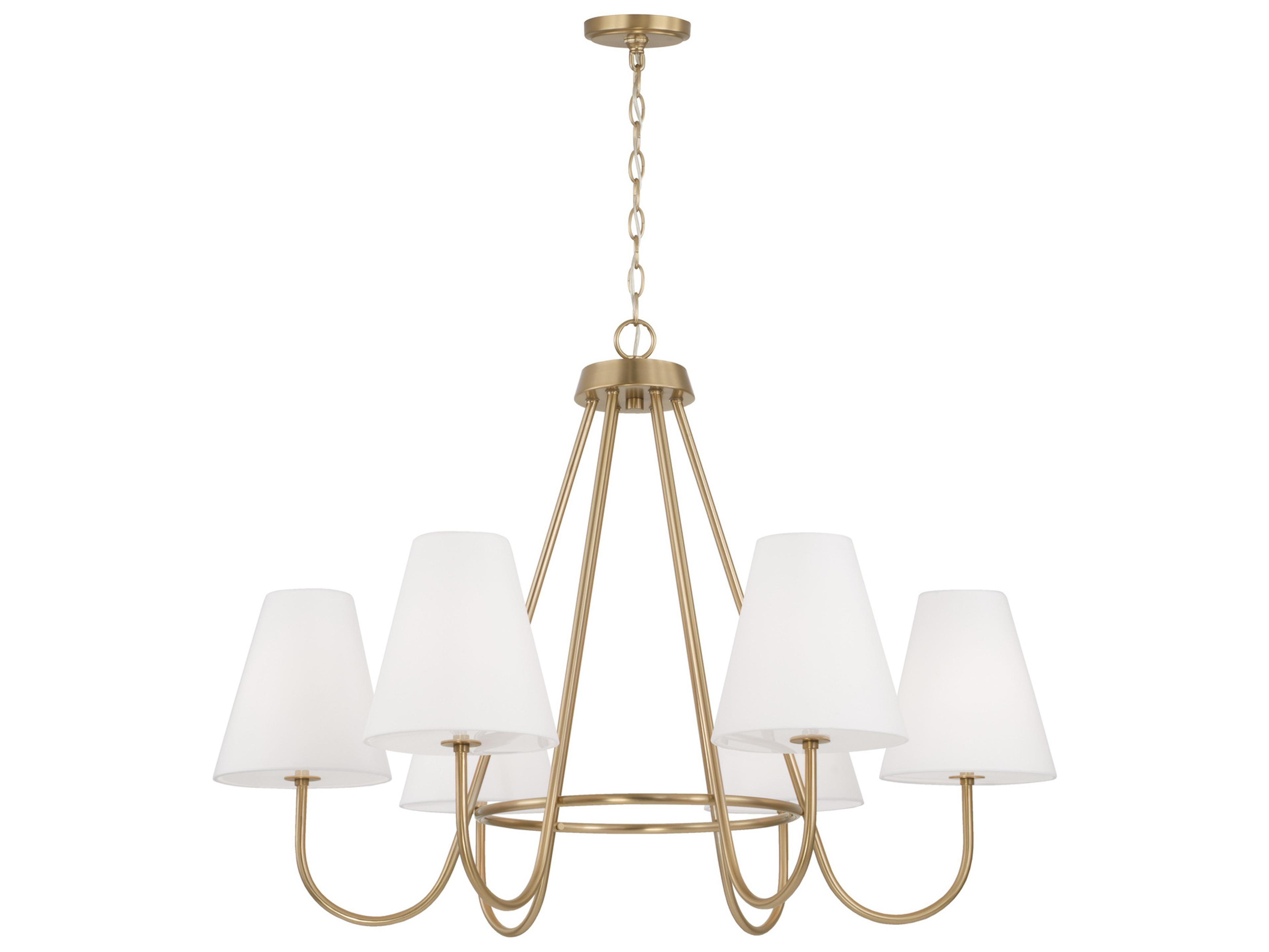 Capital Lighting Julia 6-Light Matte Brass White Chandelier