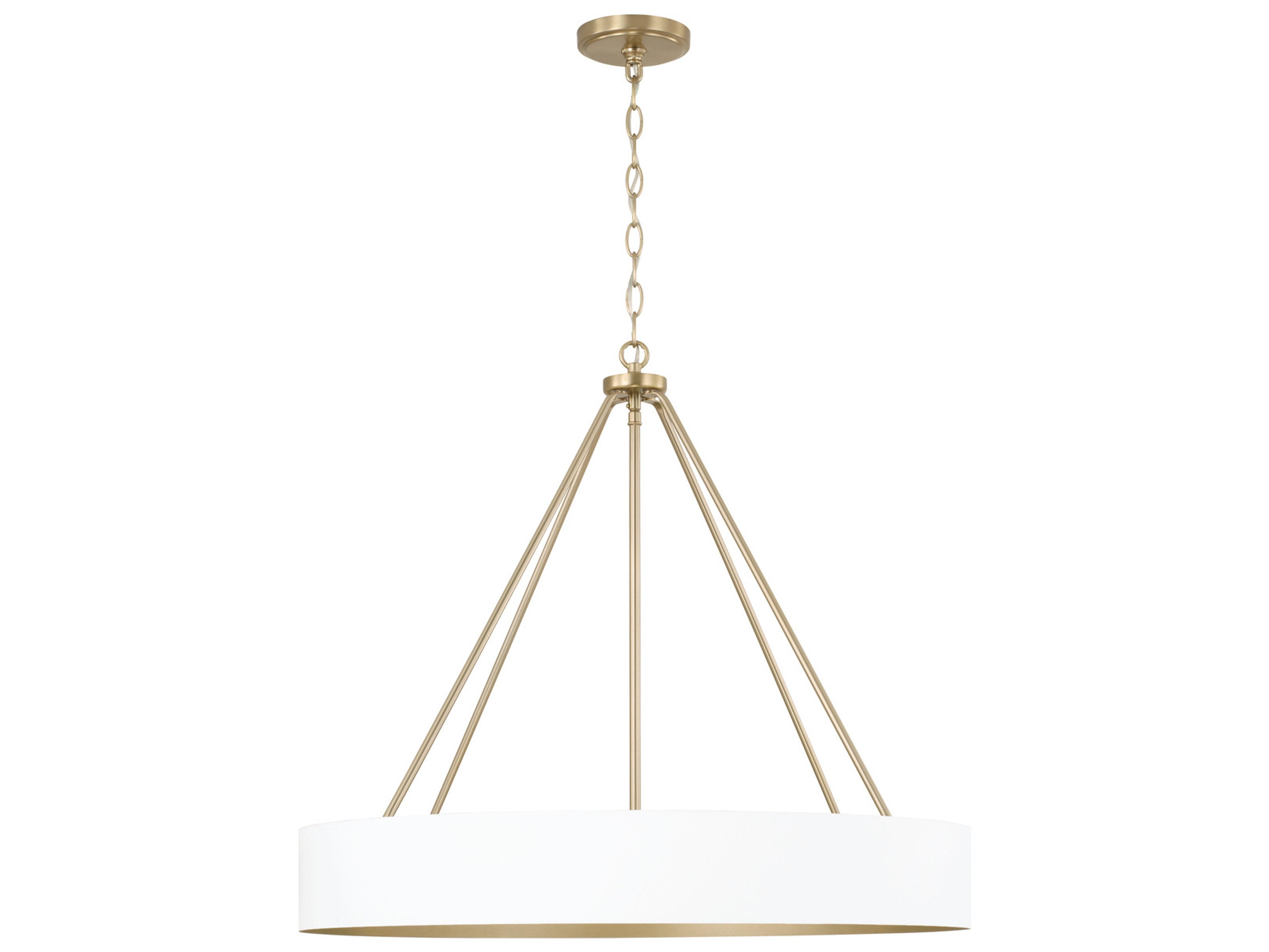 Capital Lighting Weller 4-Light Matte Brass White Round Chandelier