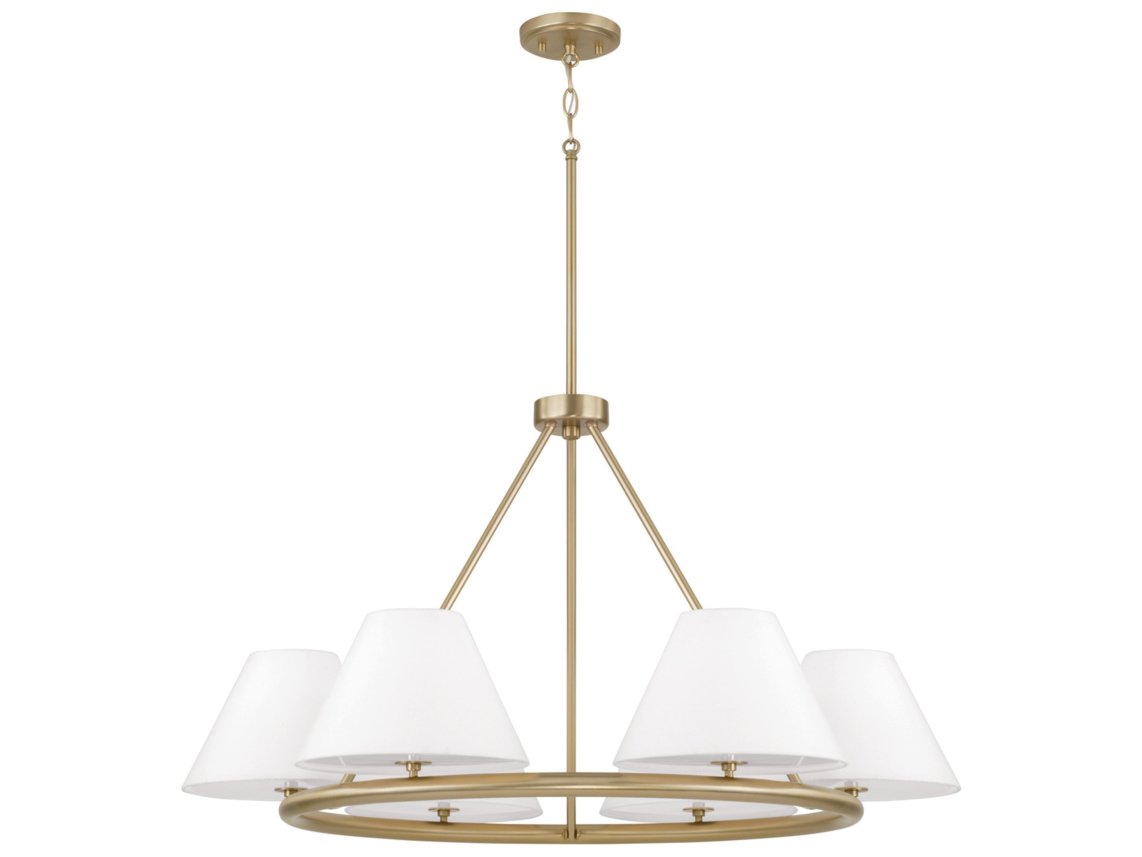 Capital Lighting Parson 6-Light Matte Brass Cylinder Chandelier