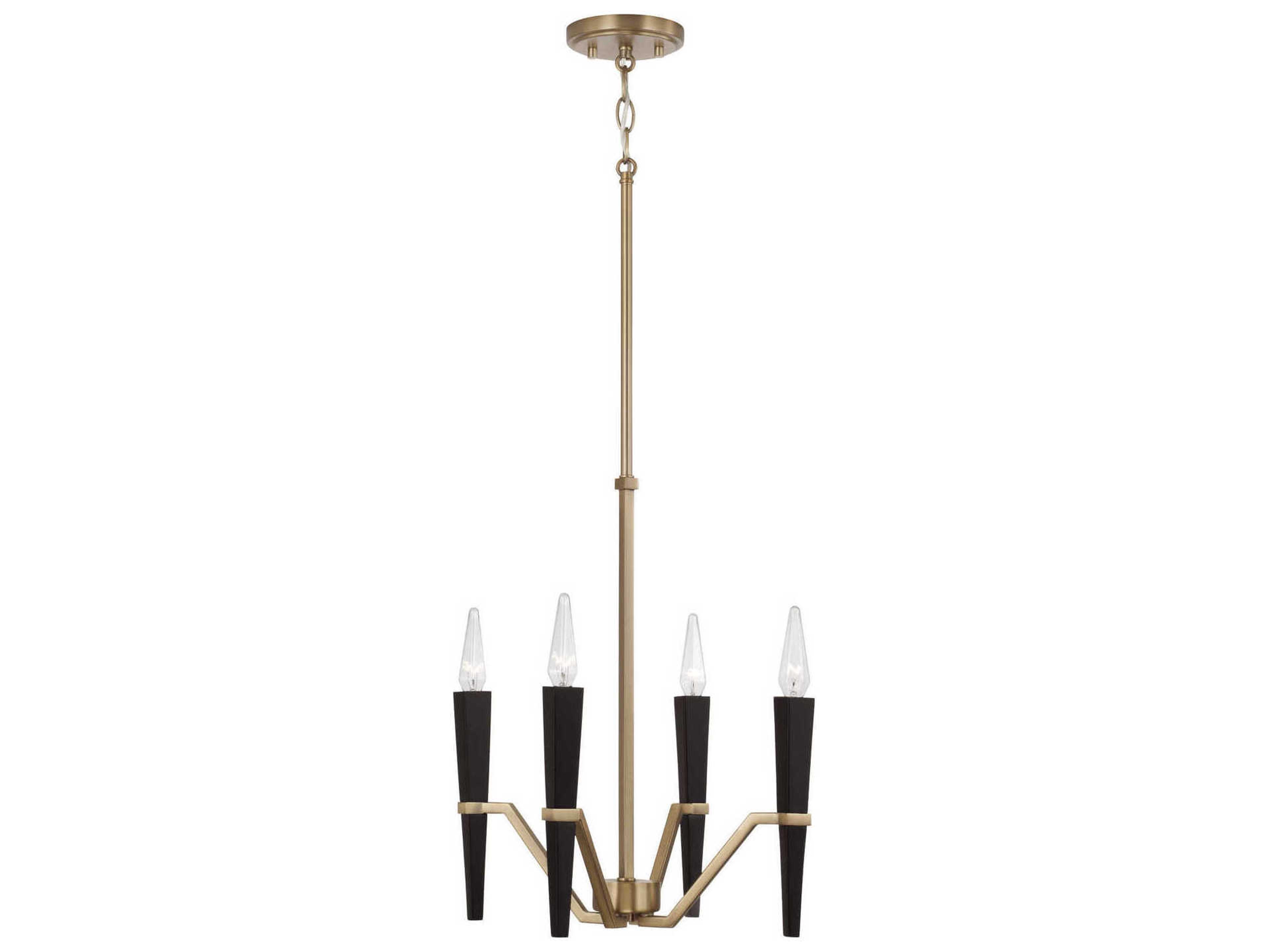 Capital Lighting Enzo 4-Light Aged Brass Black Candelabra Chandelier