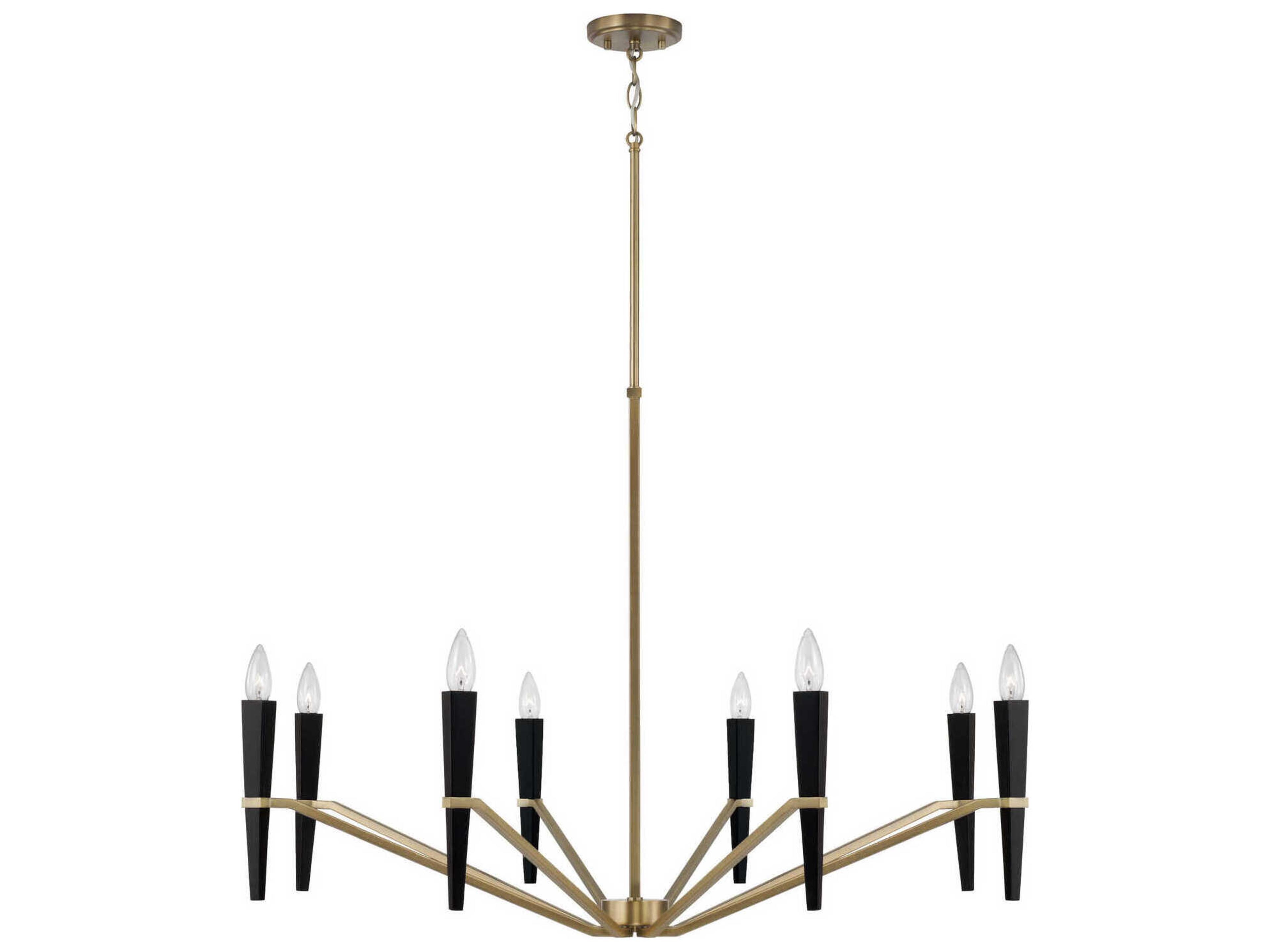 Capital Lighting Enzo 8-Light Aged Brass Black Candelabra Chandelier