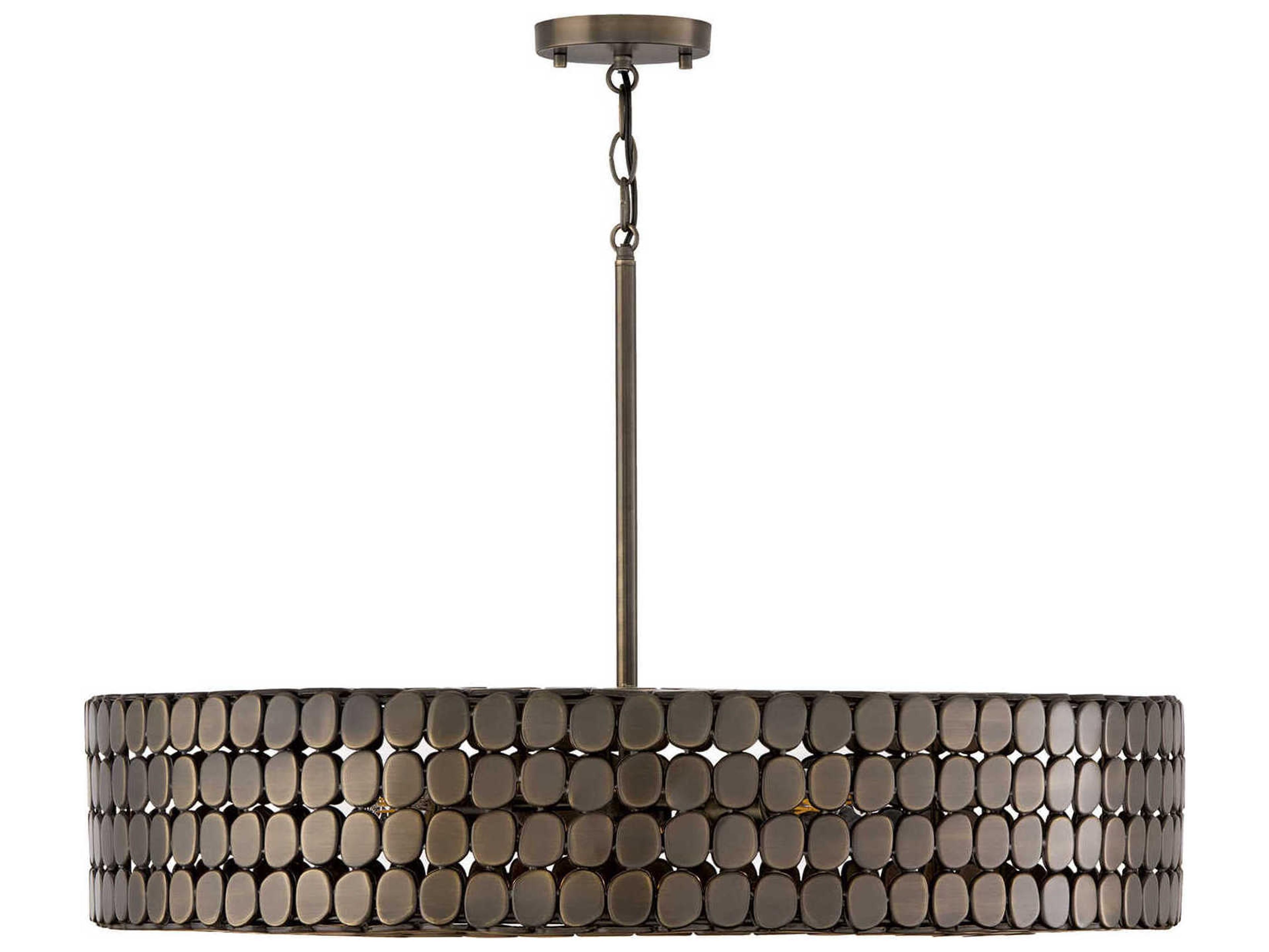Capital Lighting Eliana 4-Light Dark Brass Drum Chandelier