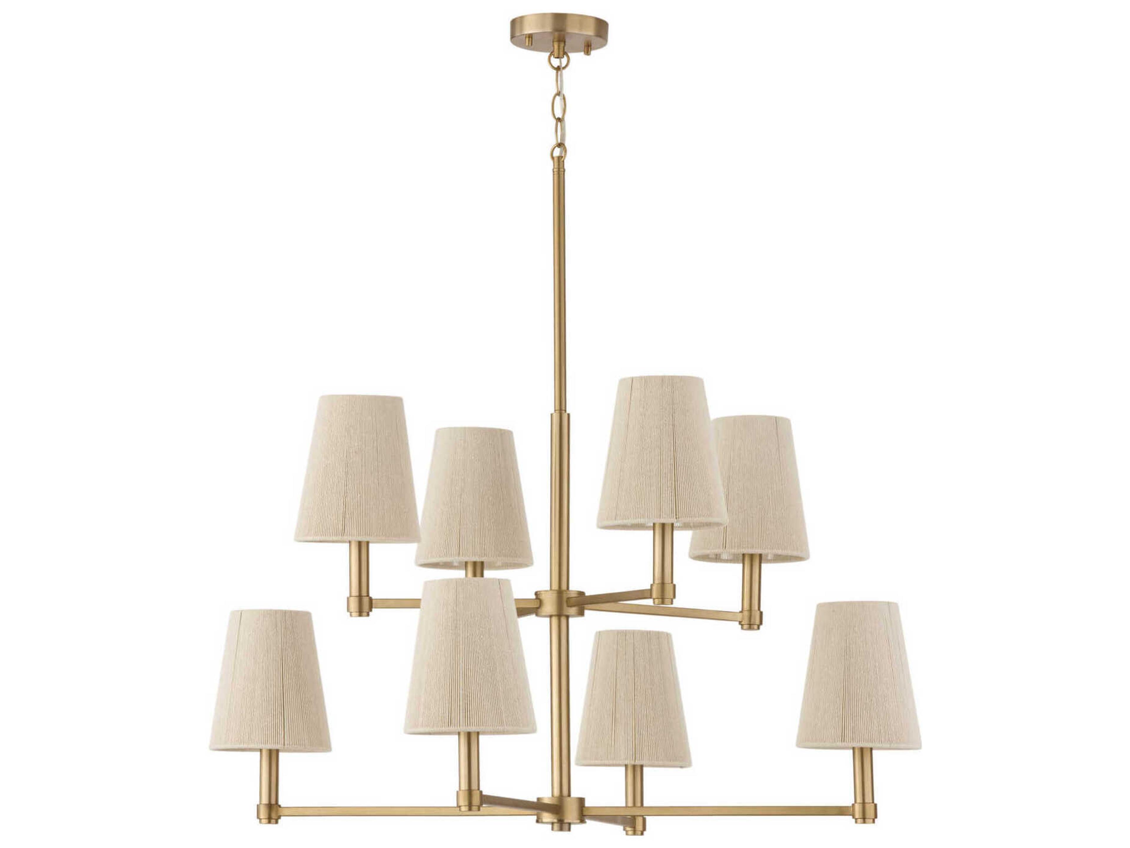 Capital Lighting Mira 8-Light Matte Brass Candelabra Tiered Chandelier