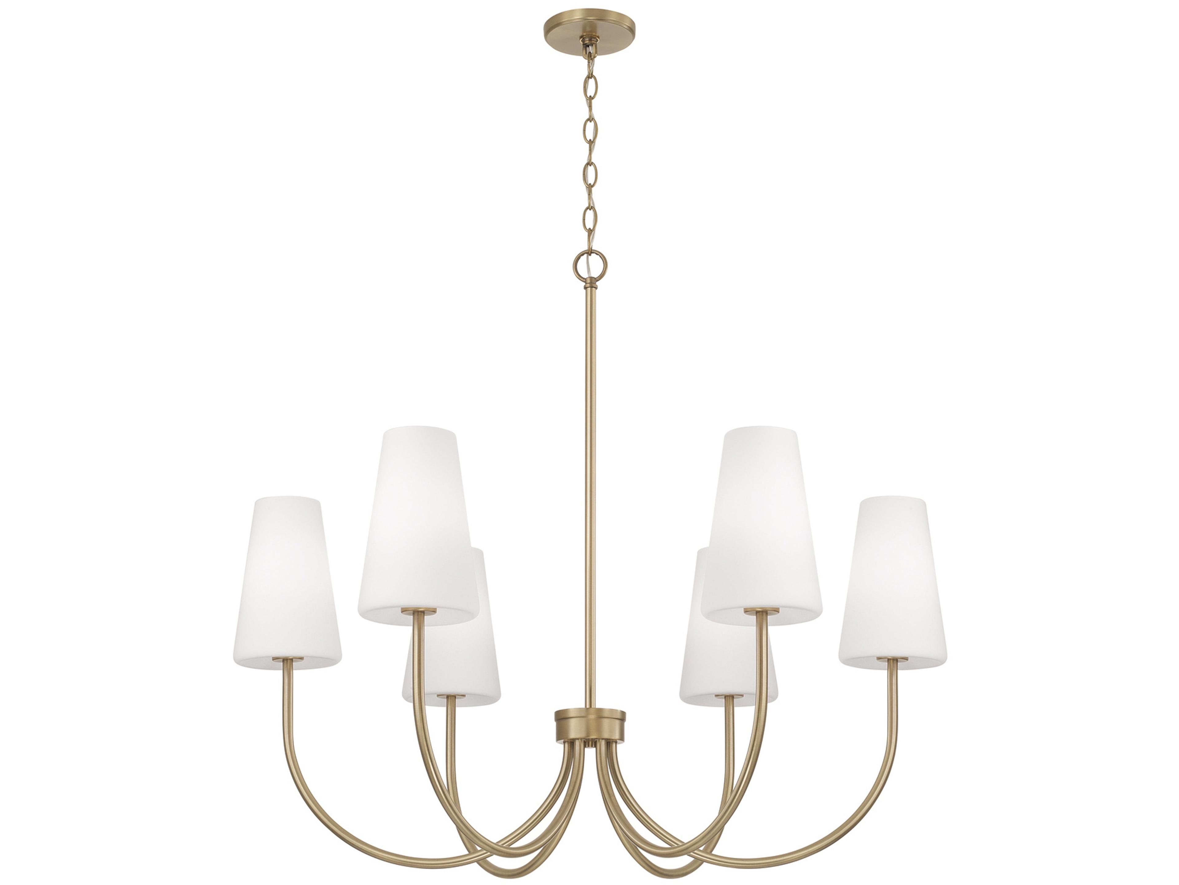 Capital Lighting Averitt 6-Light Aged Brass Candelabra Chandelier