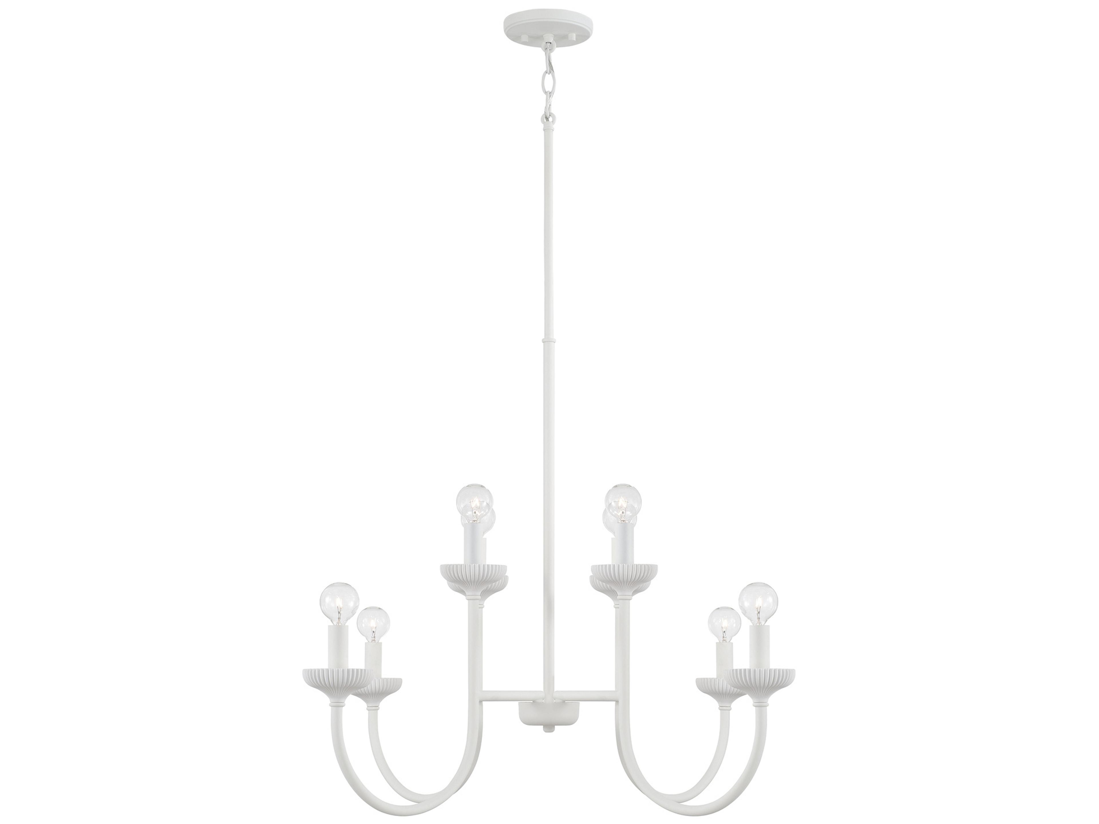Capital Lighting Mallory 8-Light Ceramic White Candelabra Chandelier