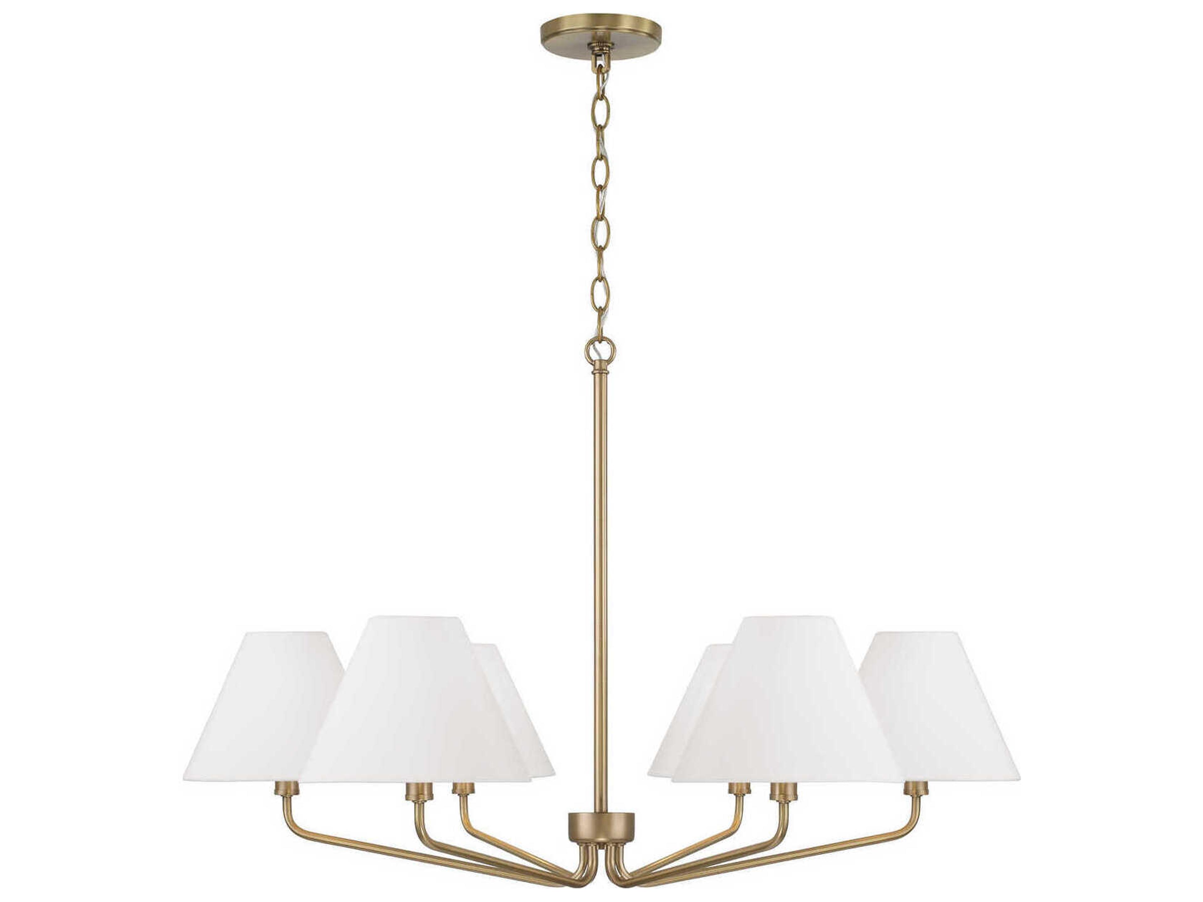 Capital Lighting Chadwick 6-Light Aged Brass Candelabra Chandelier