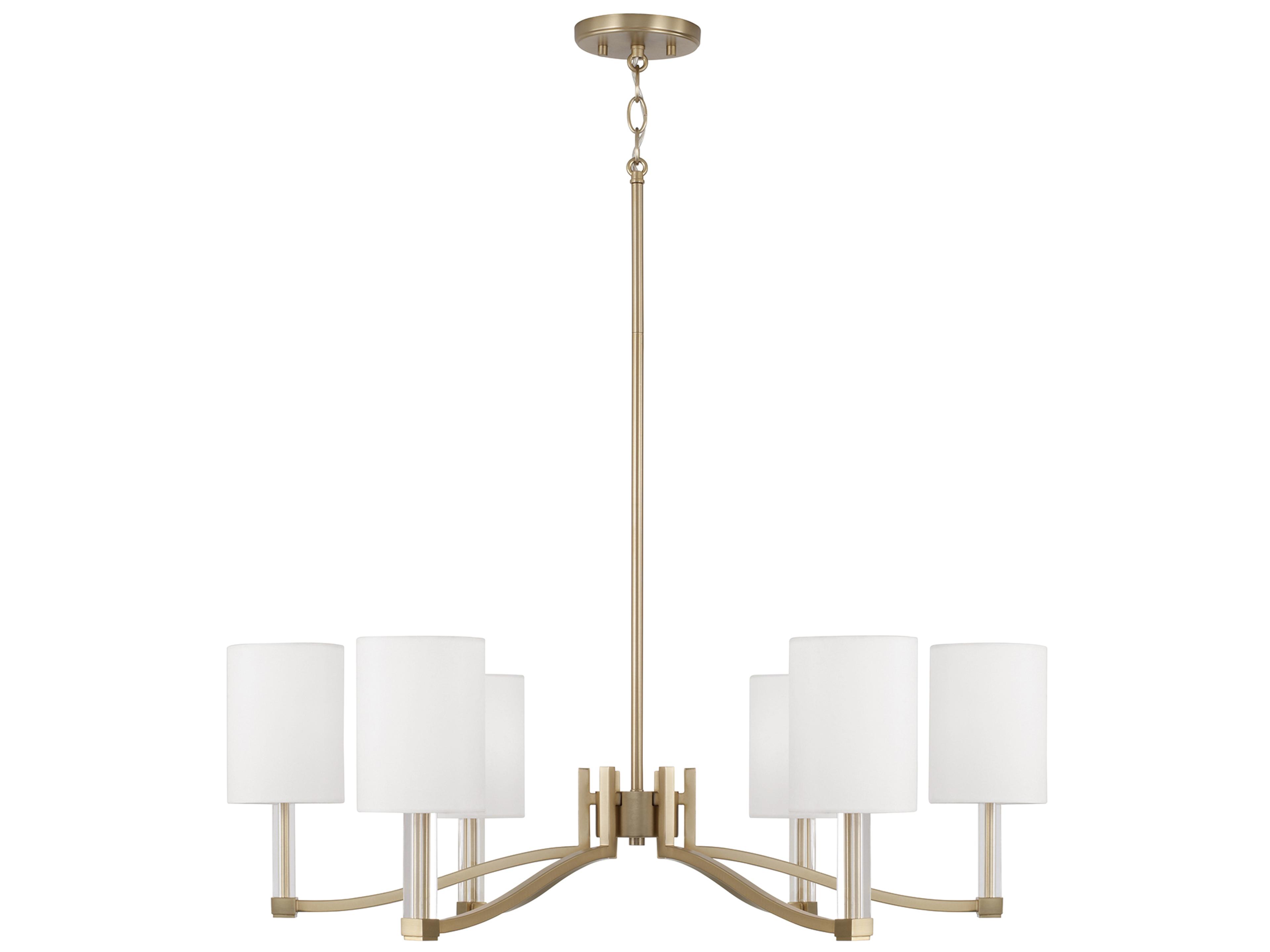 Capital Lighting Ingrid 6-Light Matte Brass Candelabra Cylinder Chandelier
