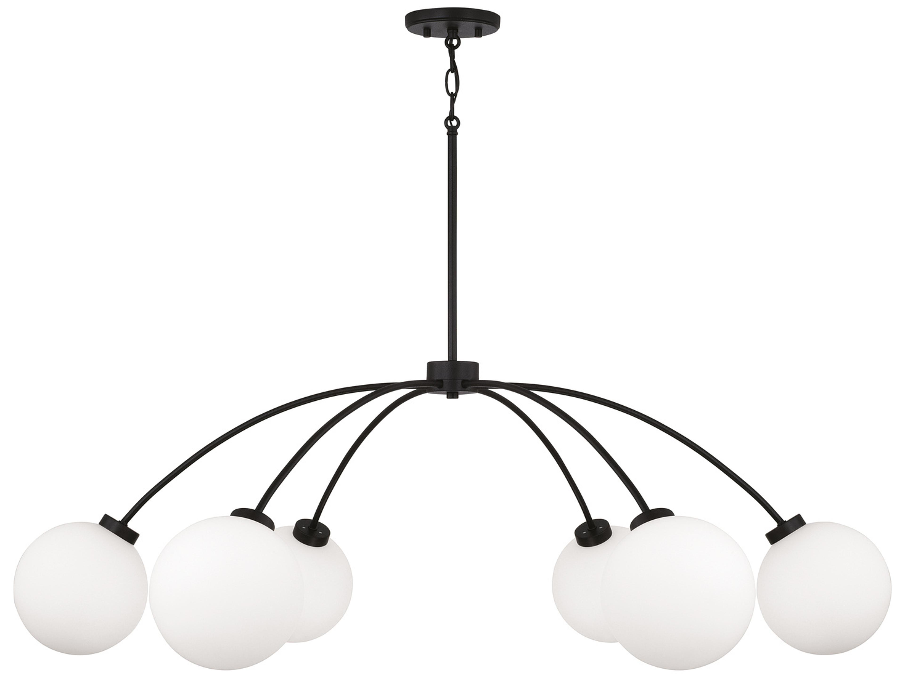 Capital Lighting Amos 6-Light Black Iron Globe Chandelier
