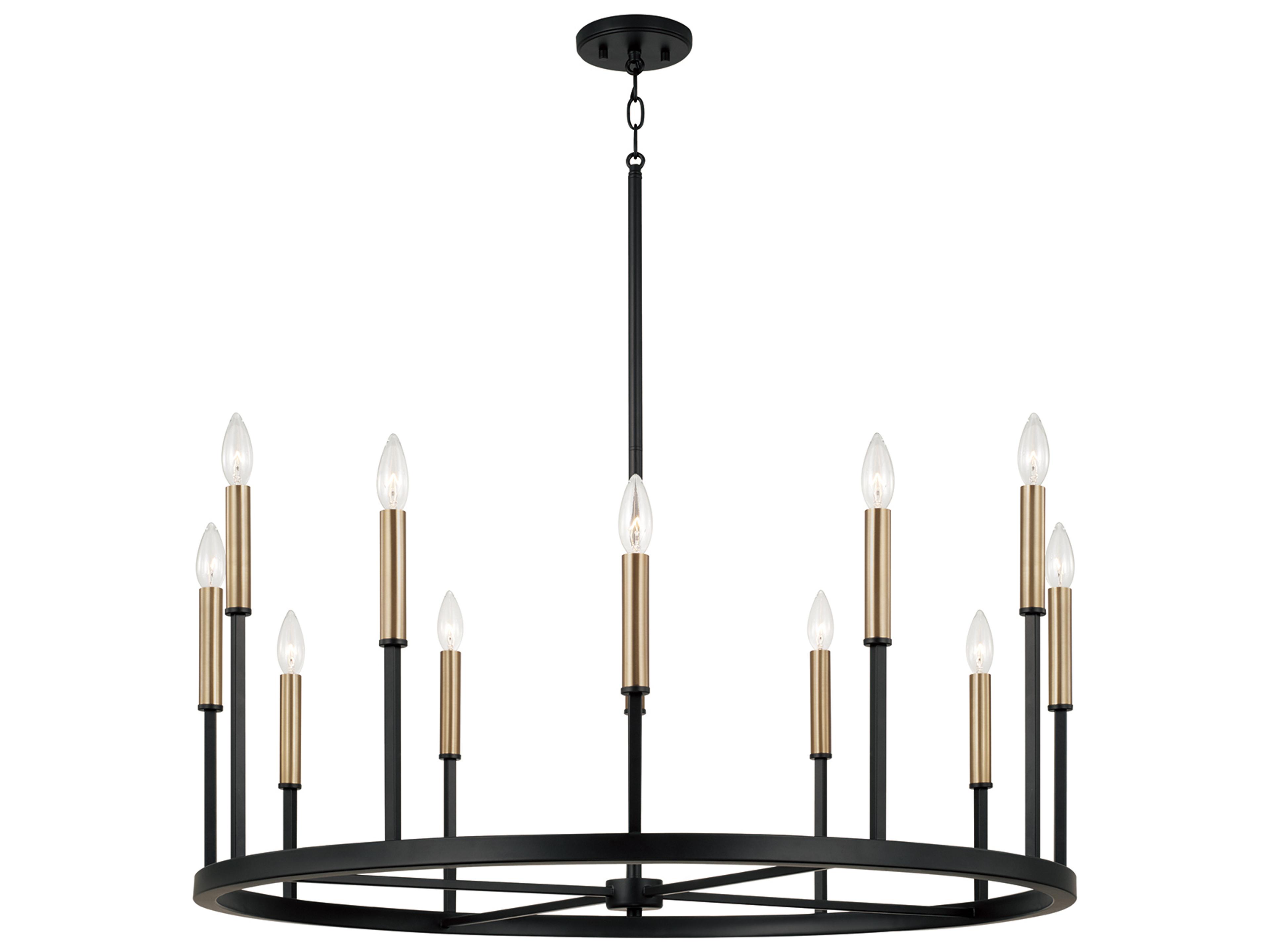 Capital Lighting Davis 12-light Espresso And Brass Candelabra Round Chandelier
