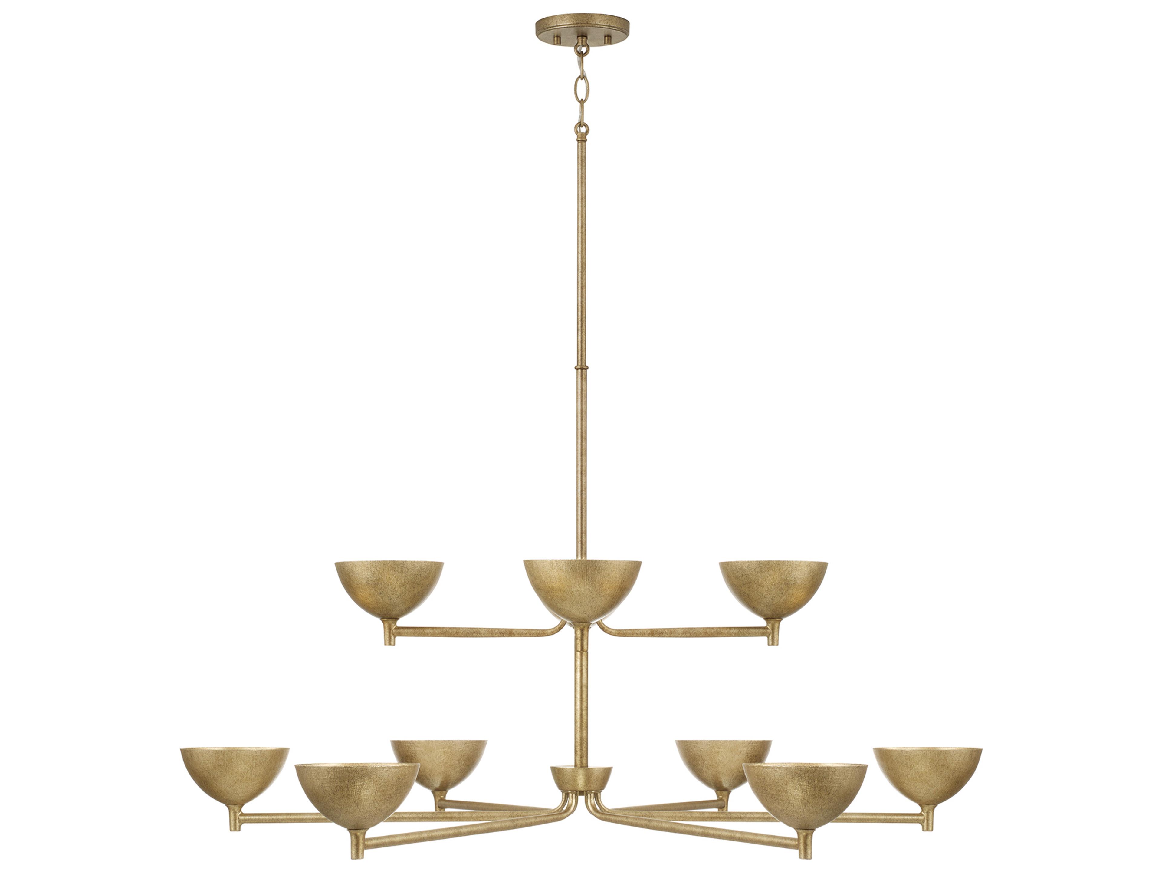 Capital Lighting Francesca 10-light Feathered Gold Bowl Candelabra Chandelier