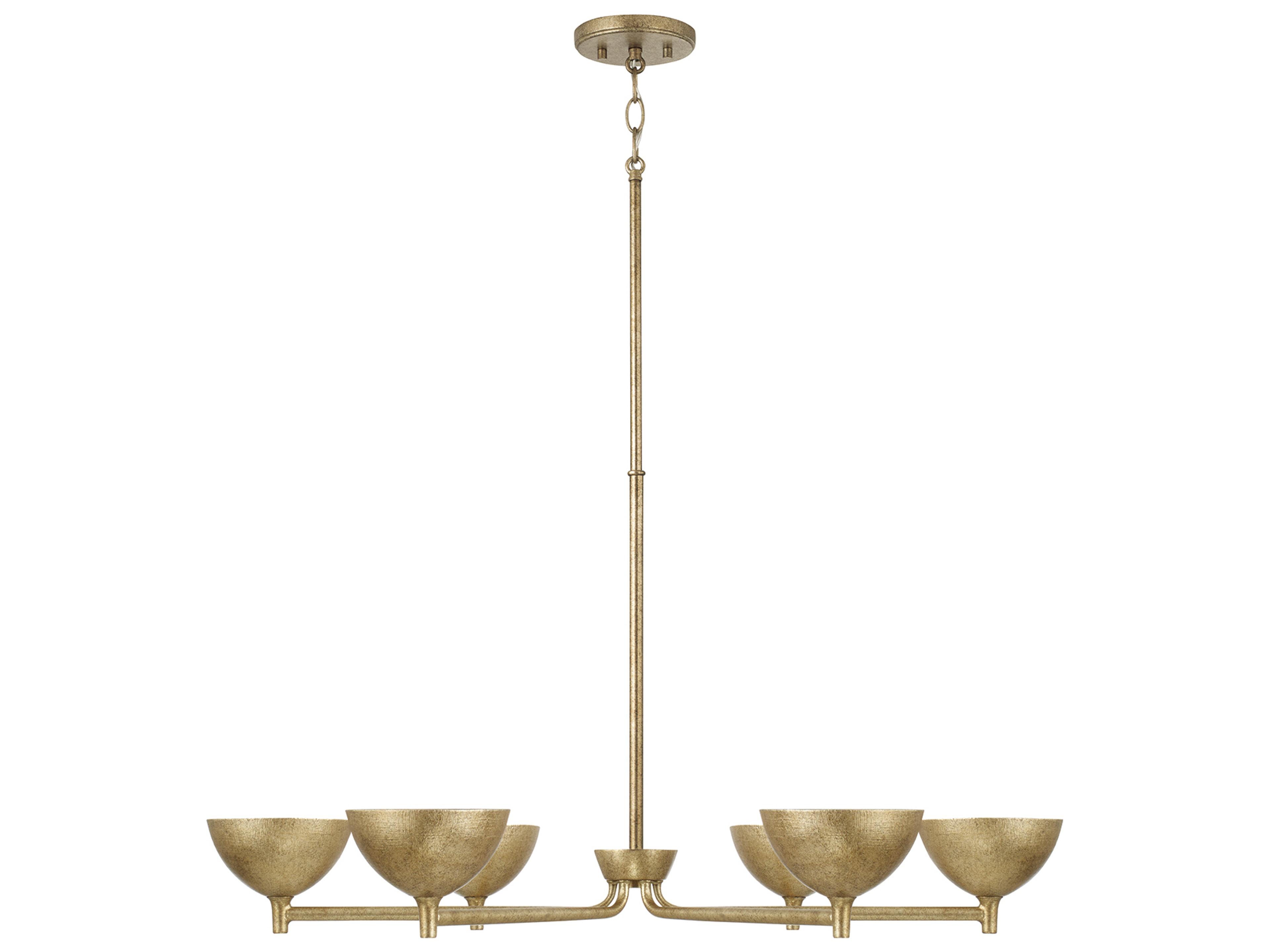 Capital Lighting Francesca 6-light Feathered Gold Bowl Candelabra Chandelier