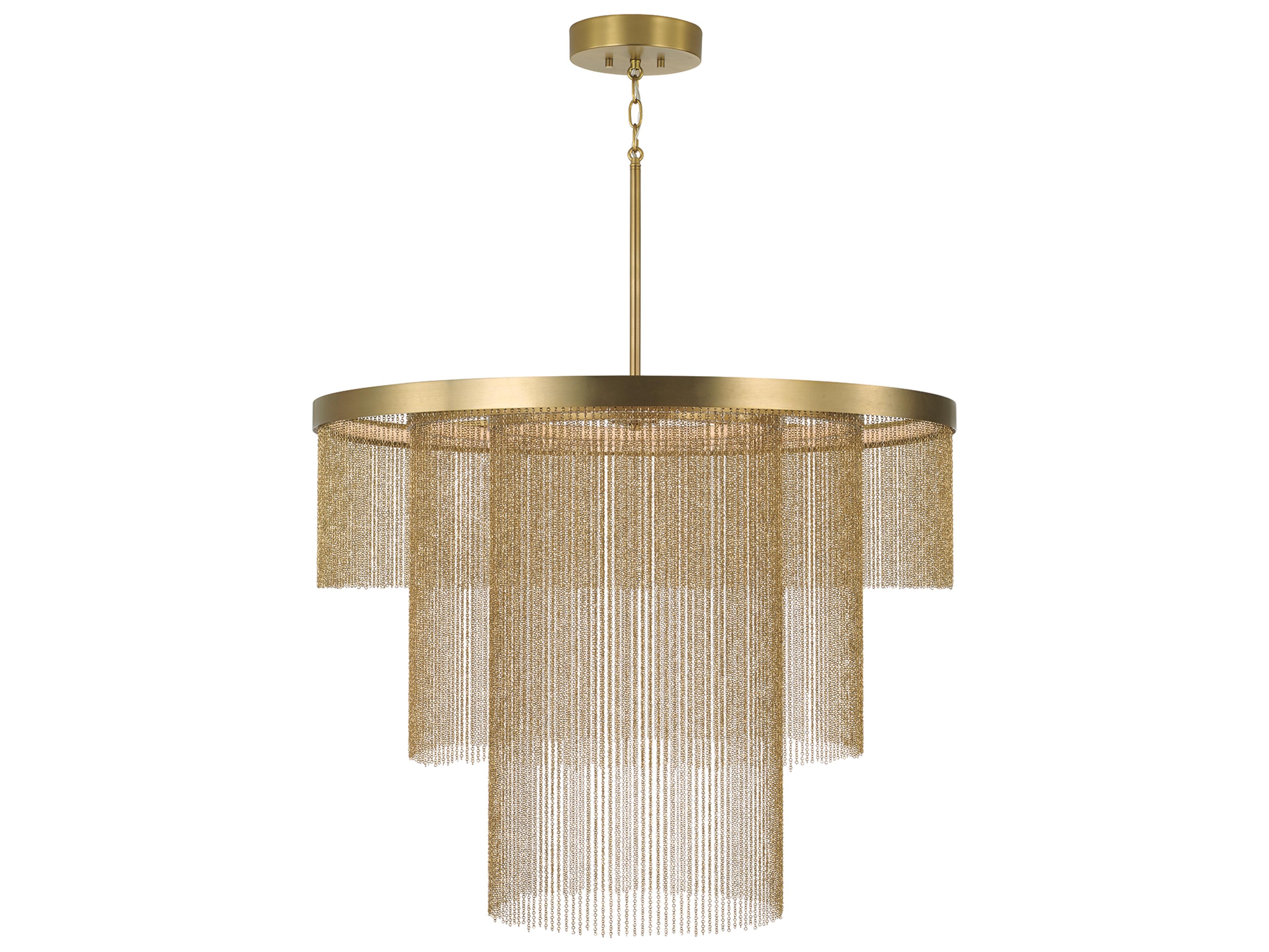 Capital Lighting Rae 3-light Aged Brass Round Tiered Pendant