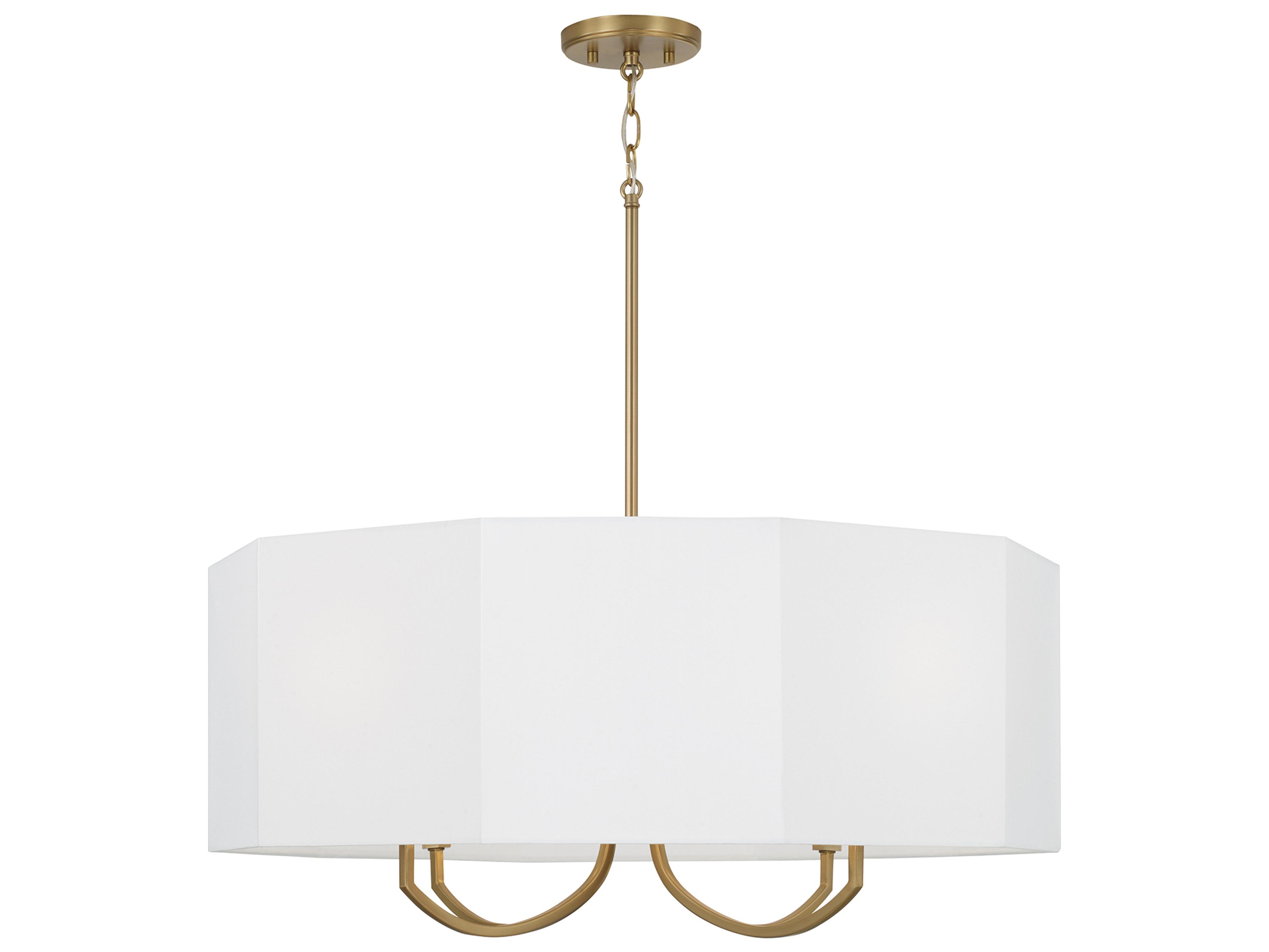 Capital Lighting Adrian 4-light Aged Brass Drum Pendant