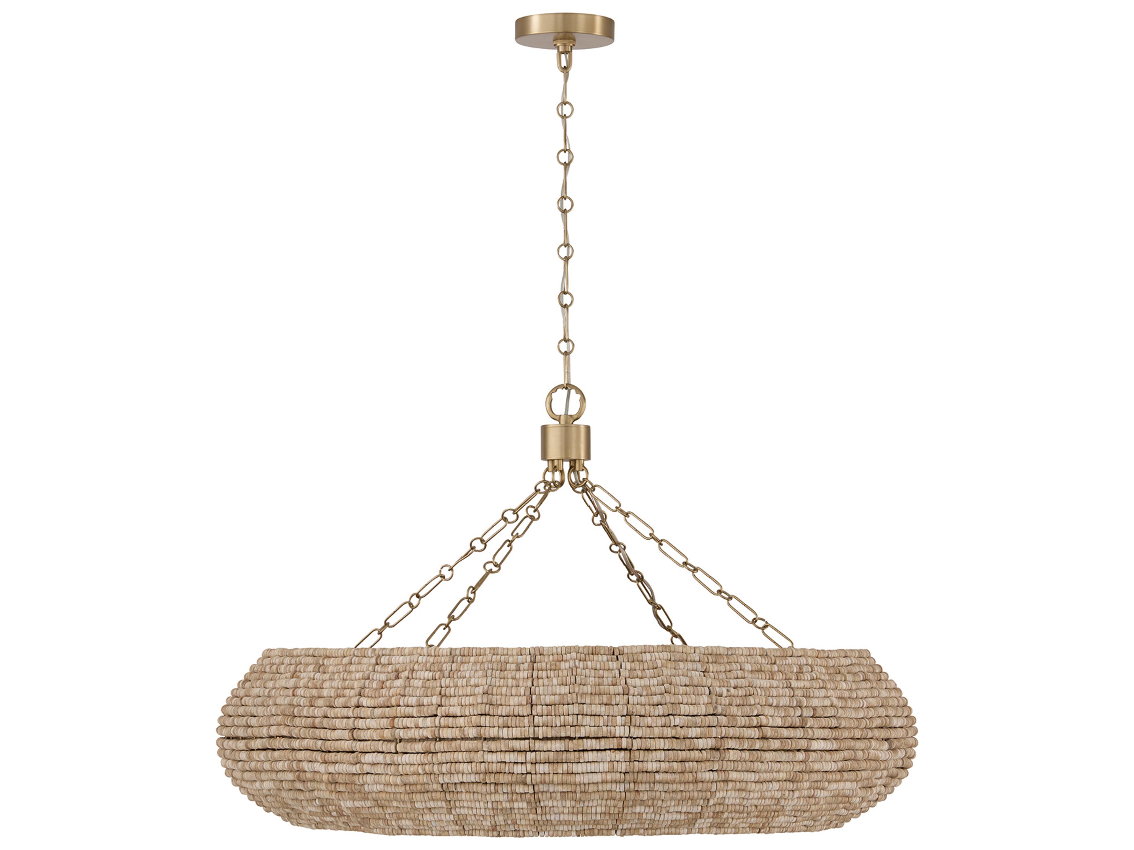 Capital Lighting Morada 8-light Light Fawn And Matte Brass Drum Round Pendant