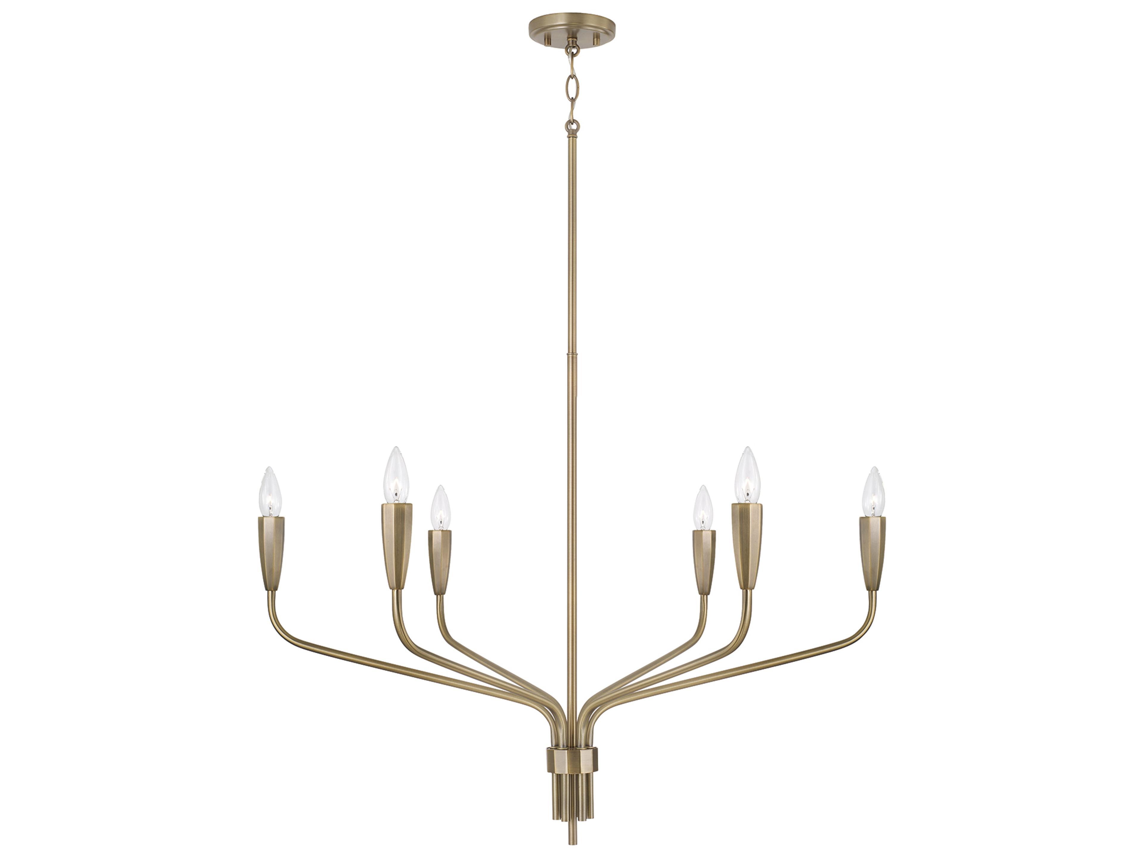 Capital Lighting Palmer 6-light Antiqued Brass Candelabra Chandelier