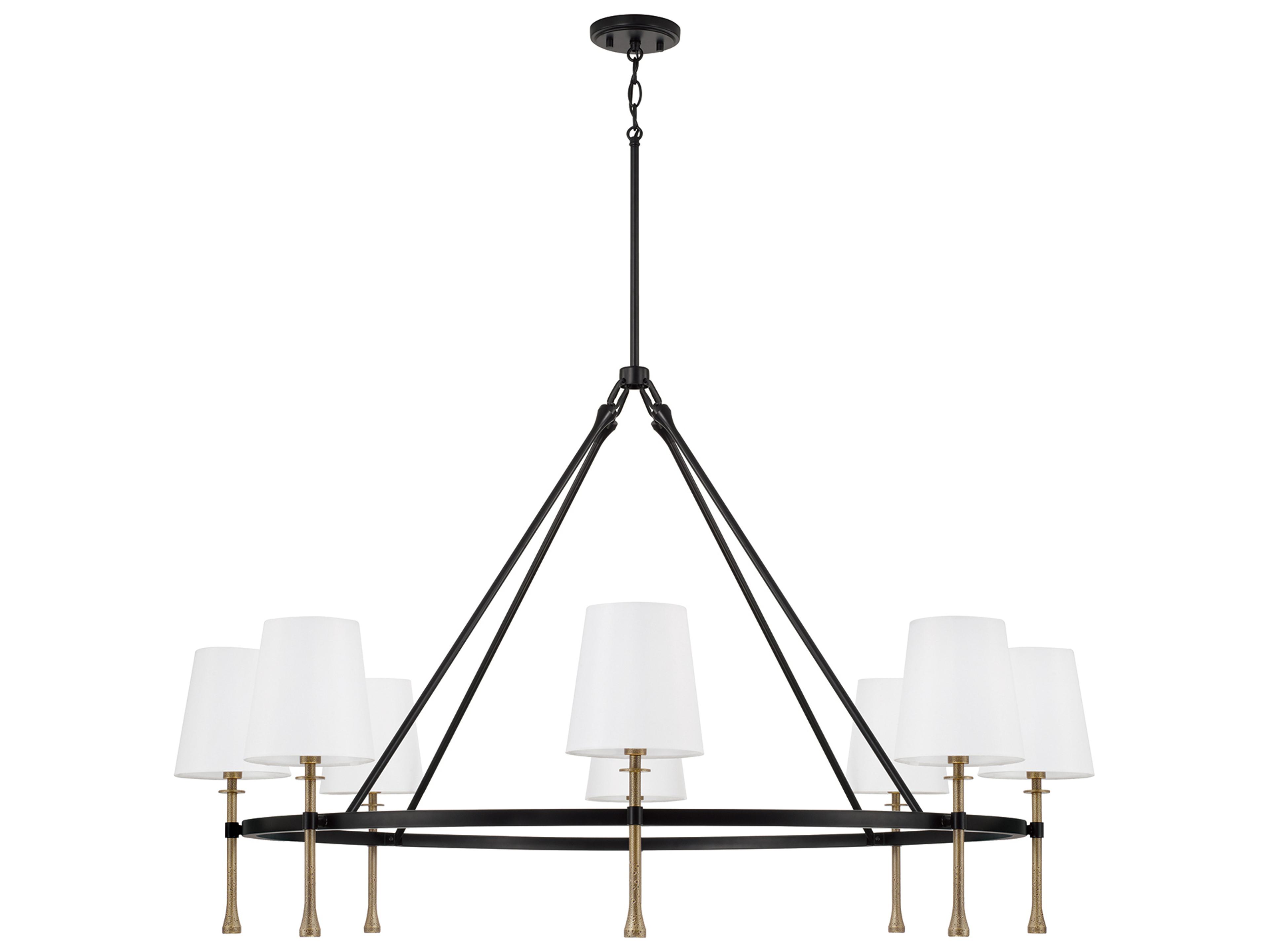 Capital Lighting Hollis 8-light Matte Black With Hammered Gold Candelabra Chandelier