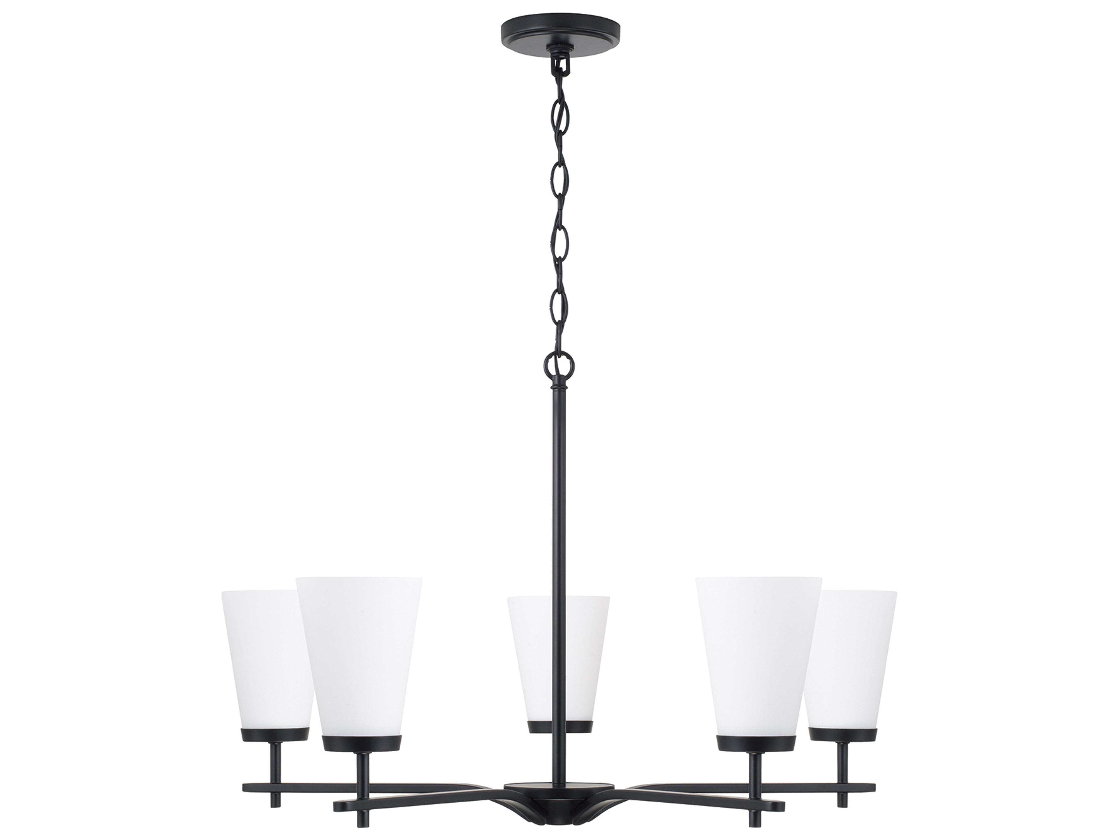 Capital Lighting Drake 5-light Matte Black Candelabra Round Chandelier