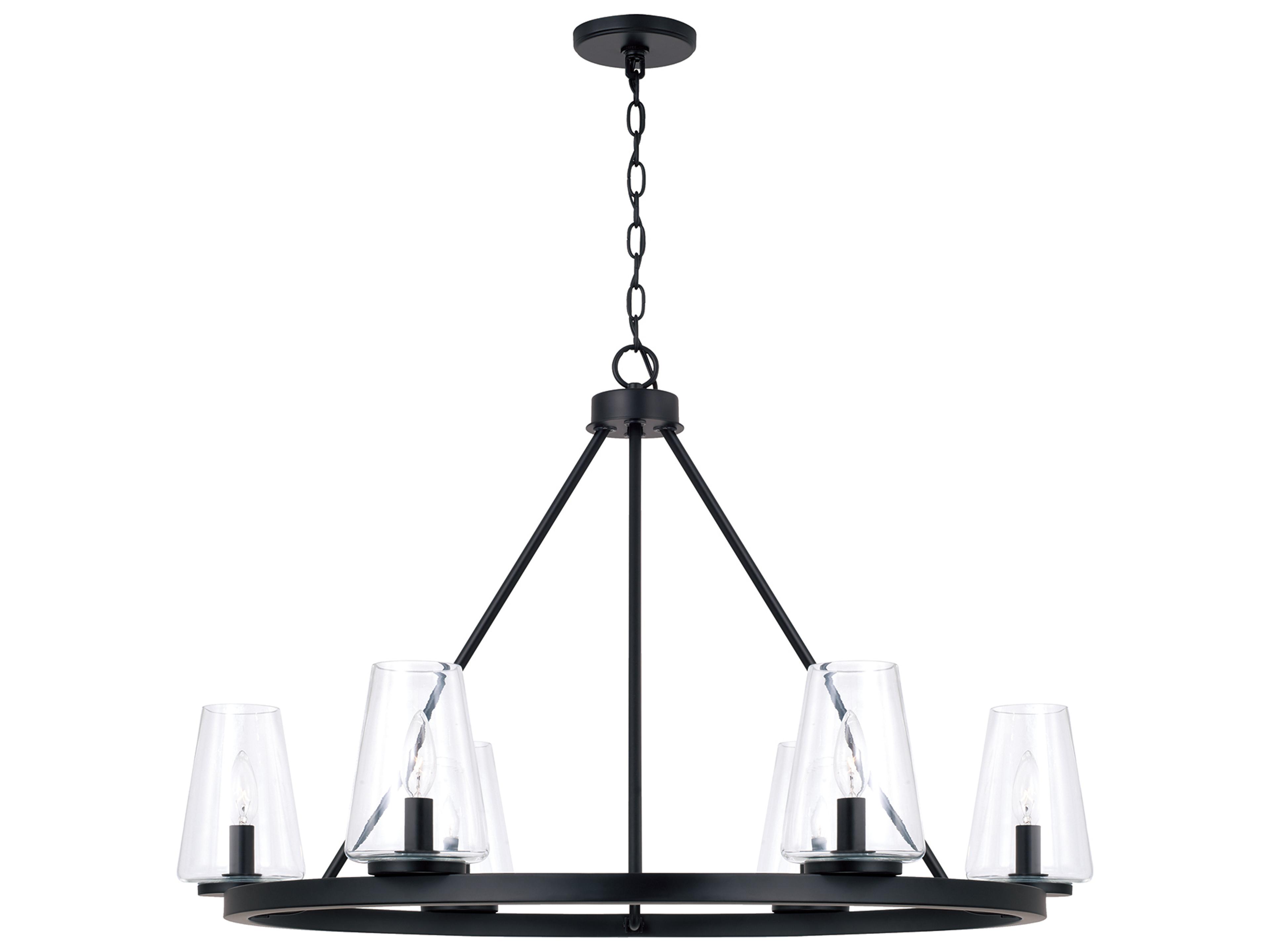 Capital Lighting Aaron 6-light Matte Black Candelabra Round Chandelier