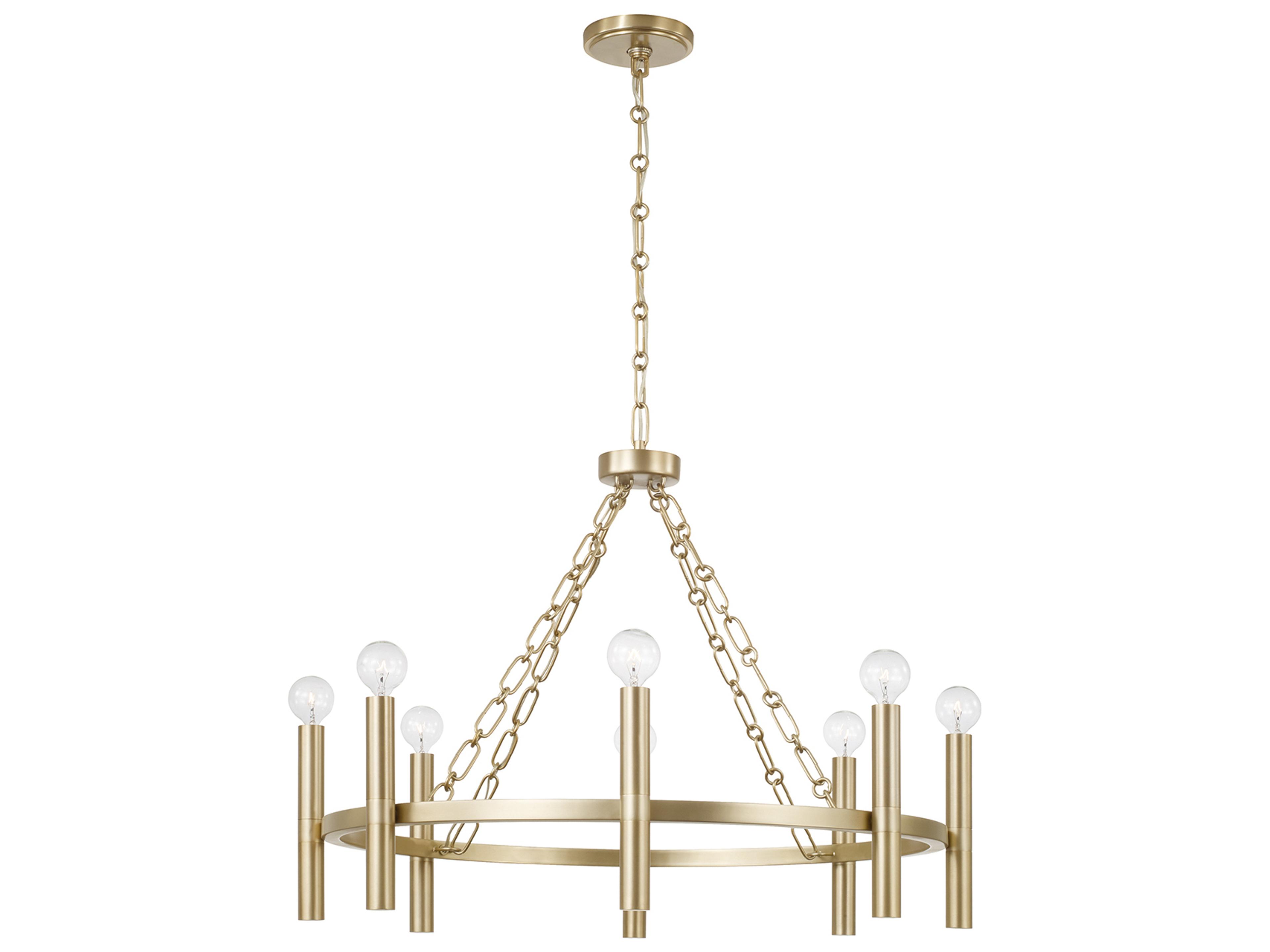 Capital Lighting Winton 8-light Matte Brass Candelabra Round Chandelier