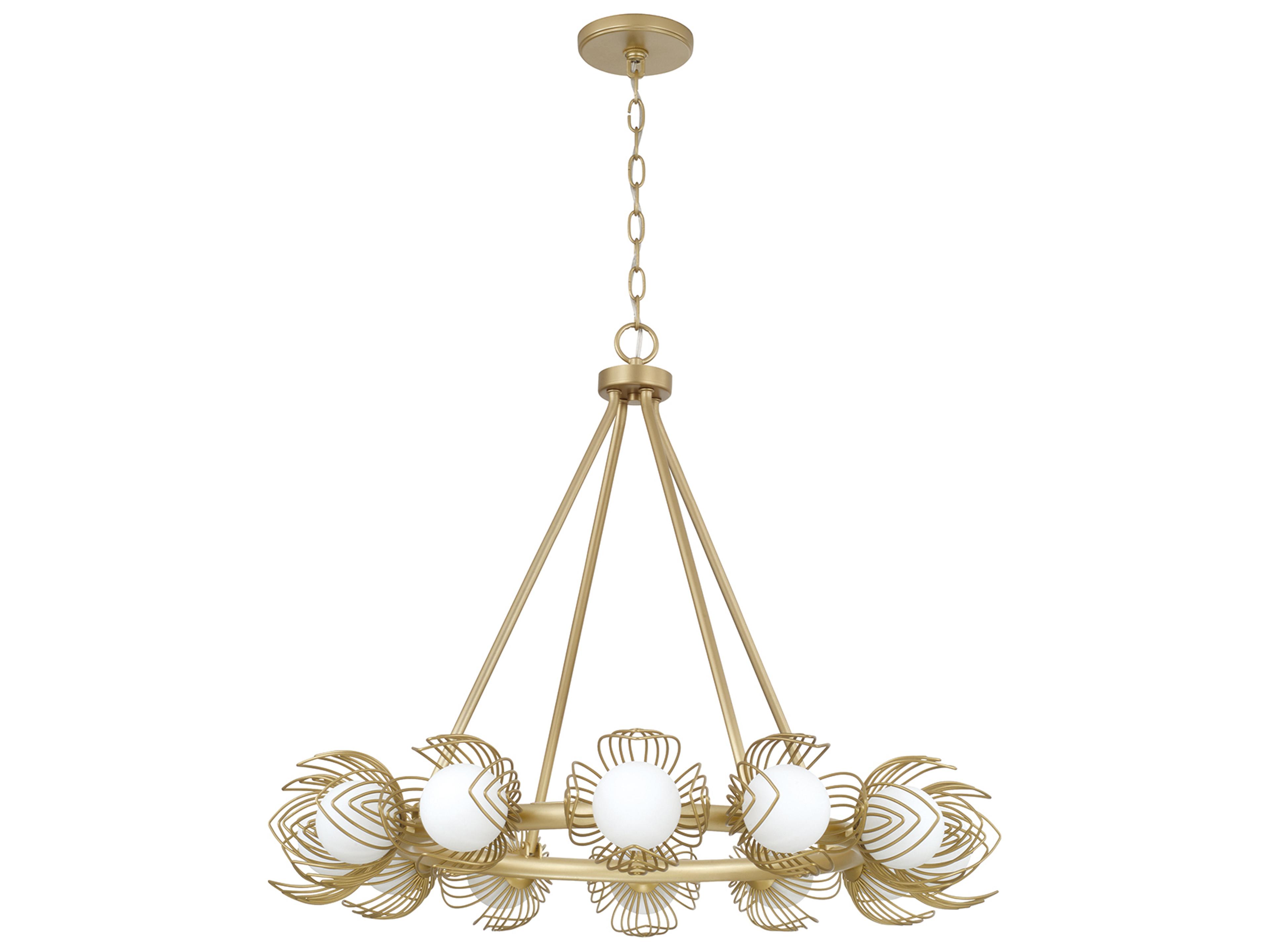 Capital Lighting Flora 12-light Buffed Gold Globe Round Chandelier