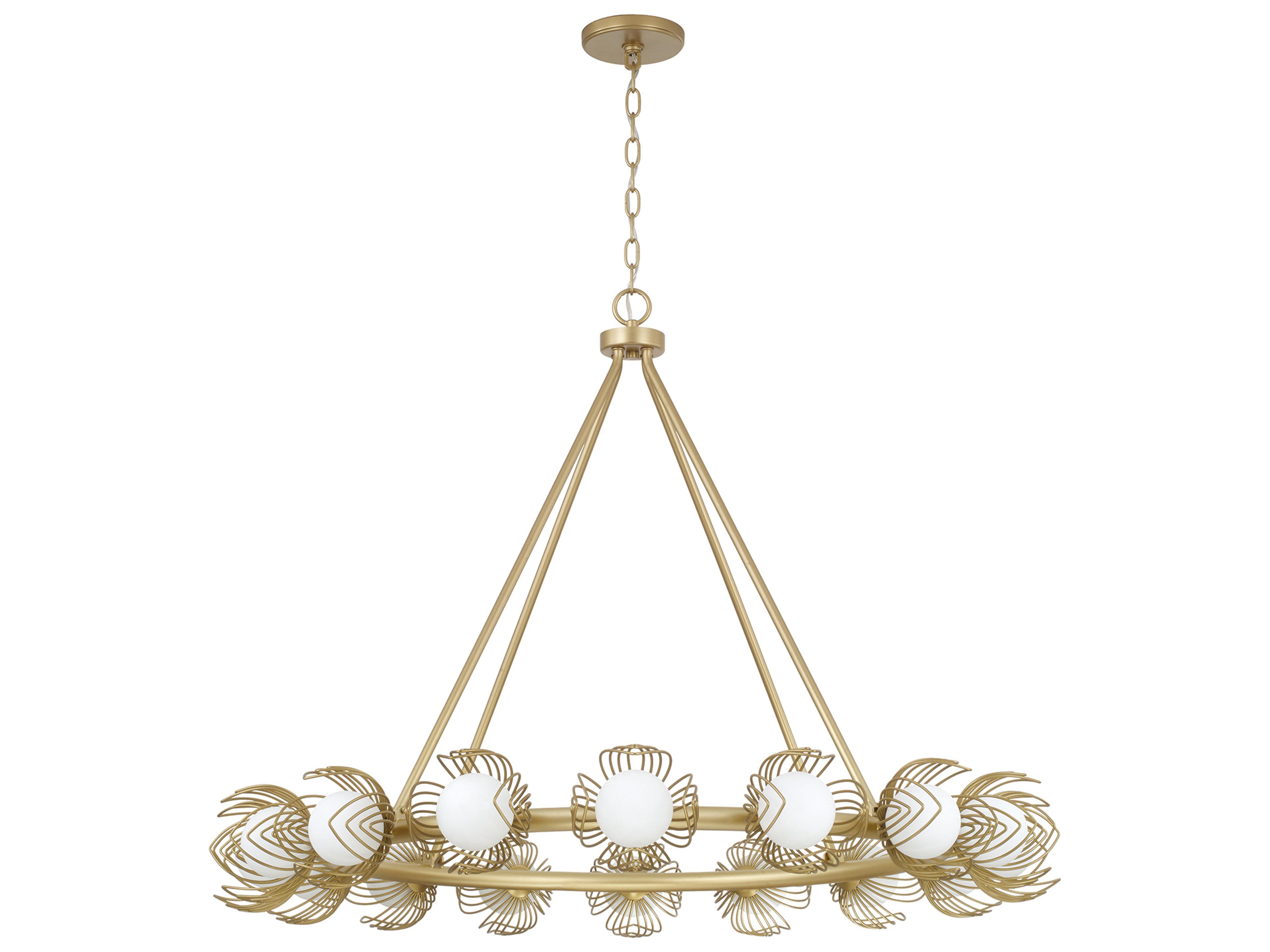 Capital Lighting Flora 16-light Buffed Gold Globe Round Chandelier