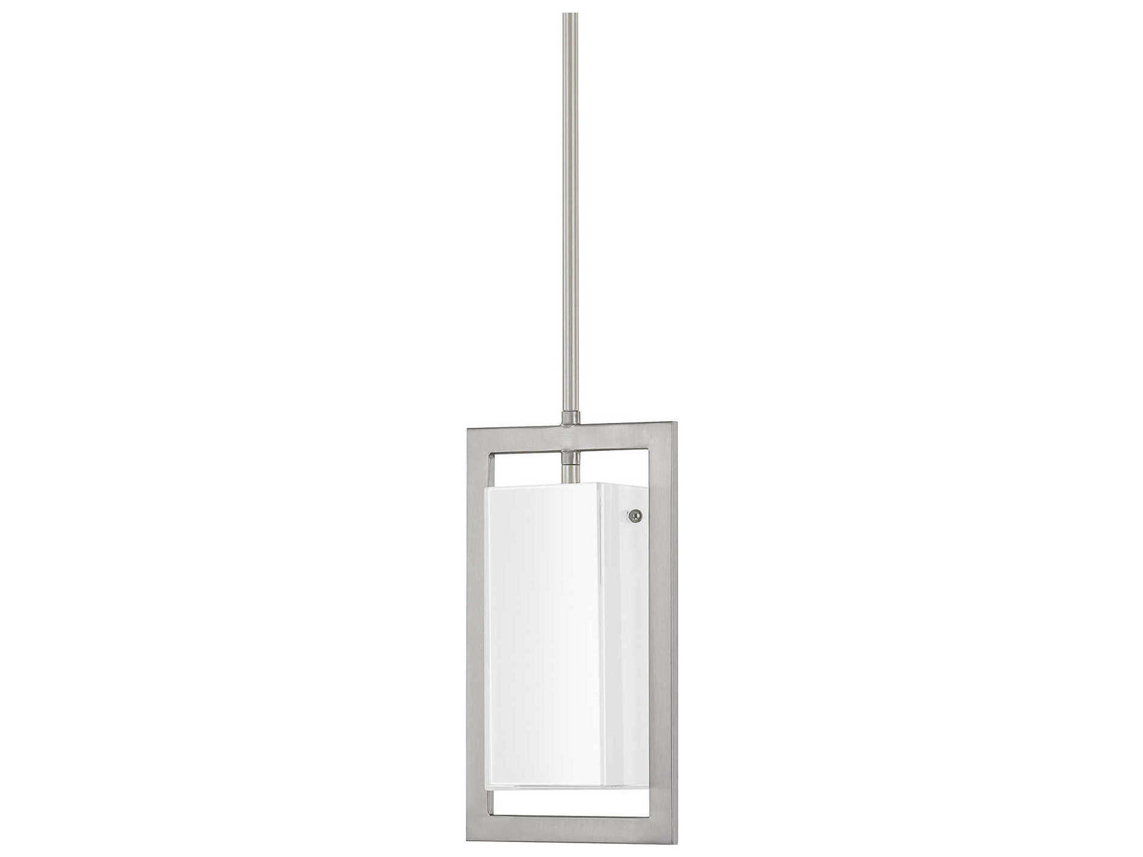 Capital Lighting Tahoe 1-Light Brushed Nickel Glass Mini Pendant