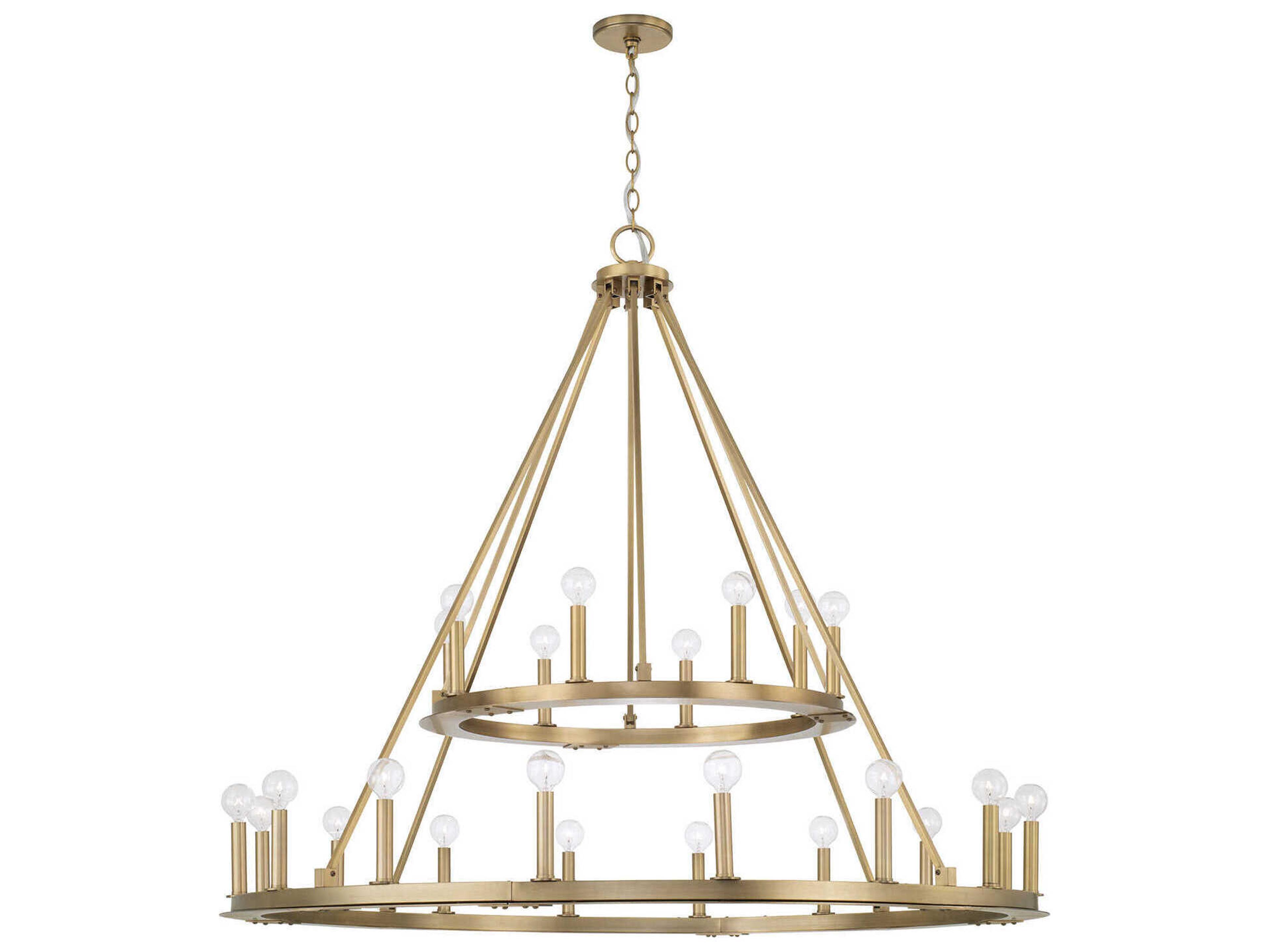 Capital Lighting Pearson 24-Light Aged Brass Candelabra Round Tiered Chandelier