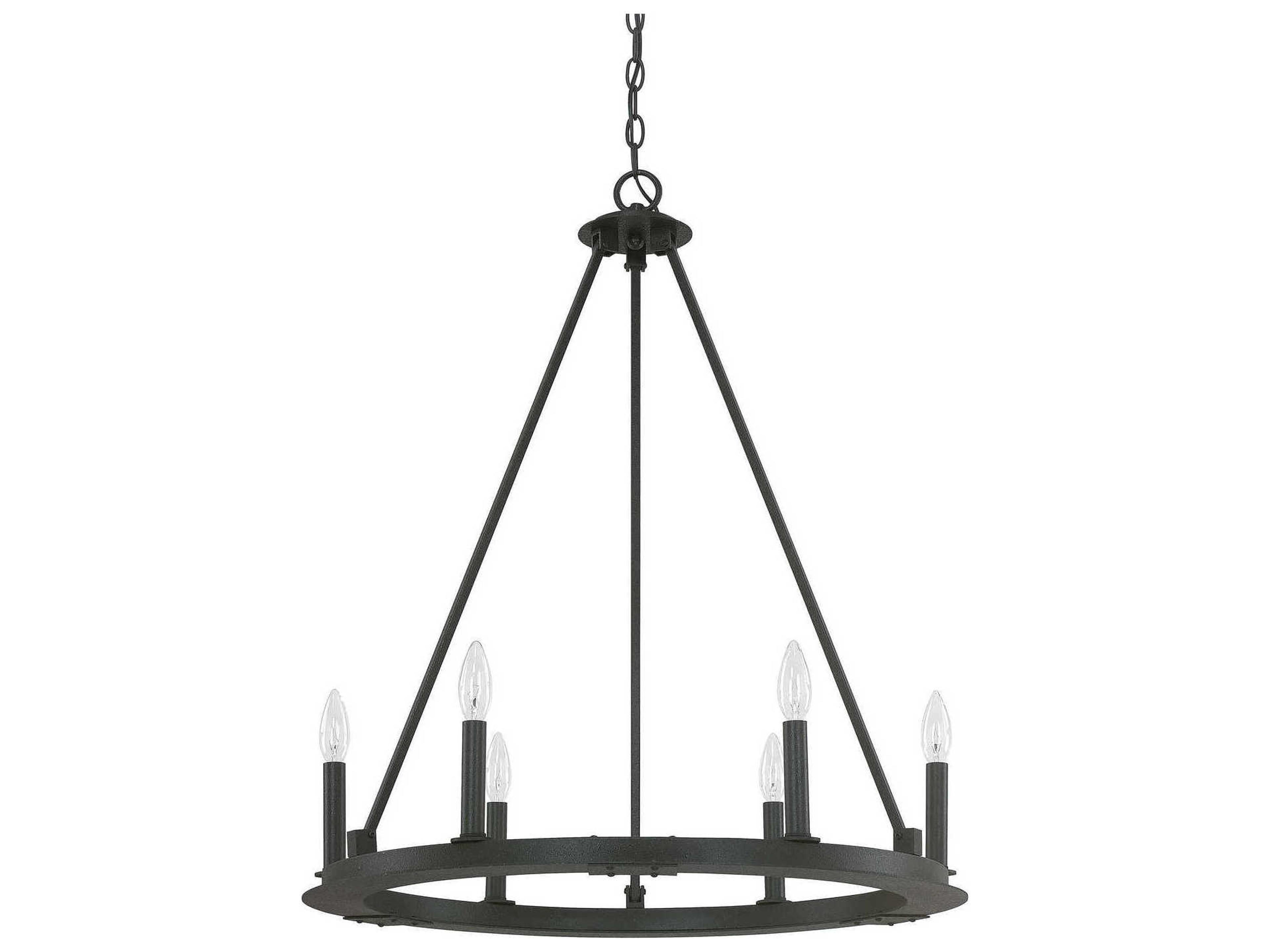 Capital Lighting Pearson 6-Light Black Iron Candelabra Chandelier