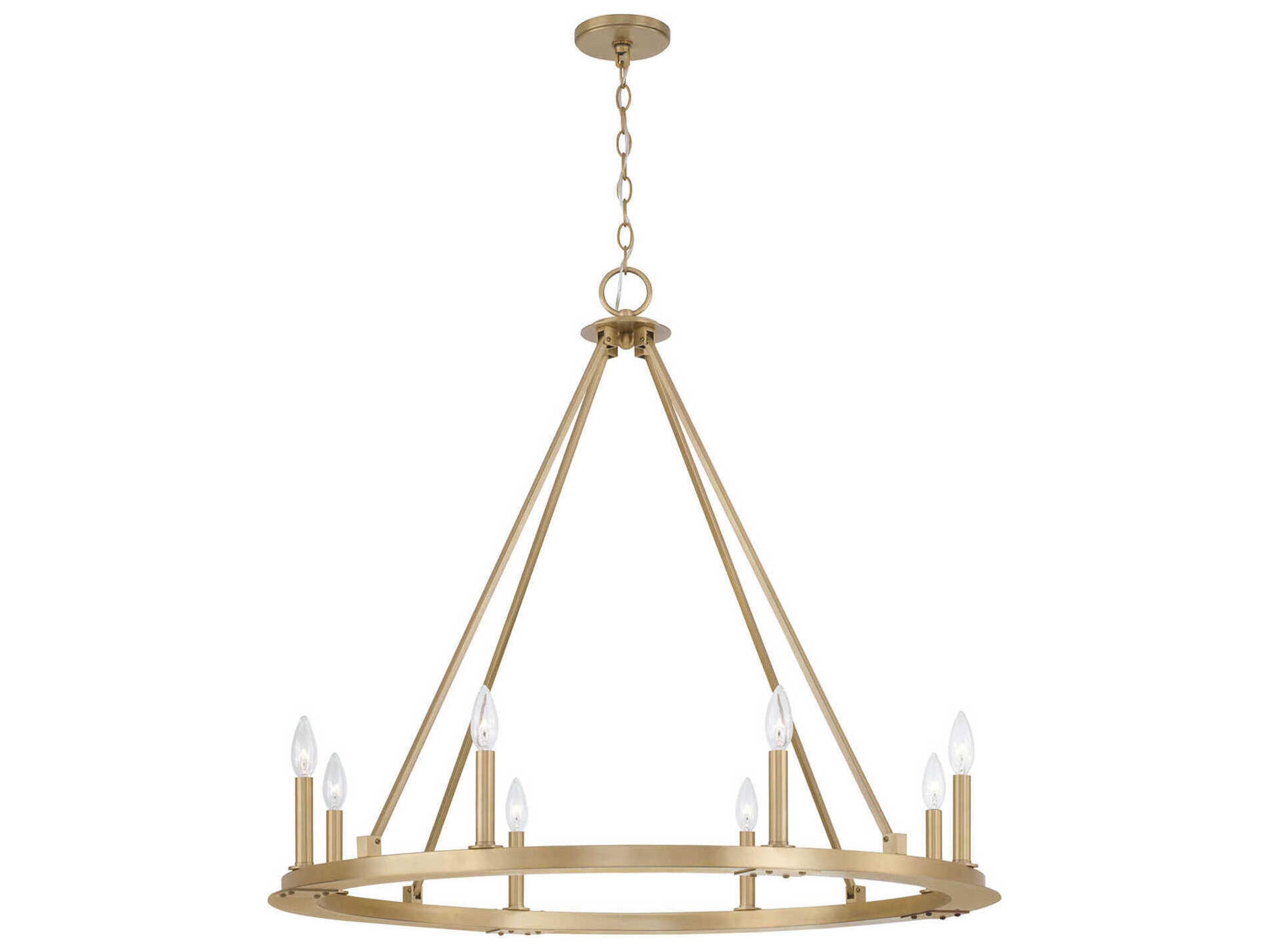 Capital Lighting Pearson 8-Light Aged Brass Candelabra Round Chandelier