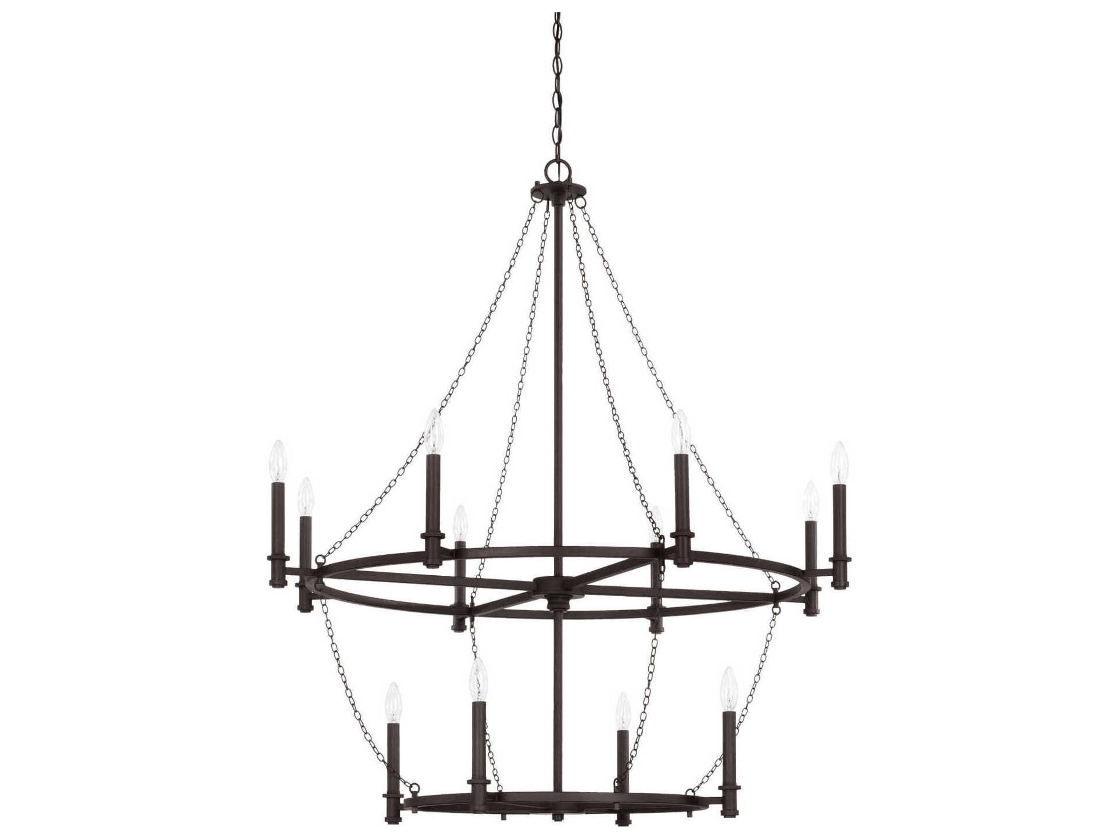 Capital Lighting Lancaster 12-Light Black Iron Chandelier
