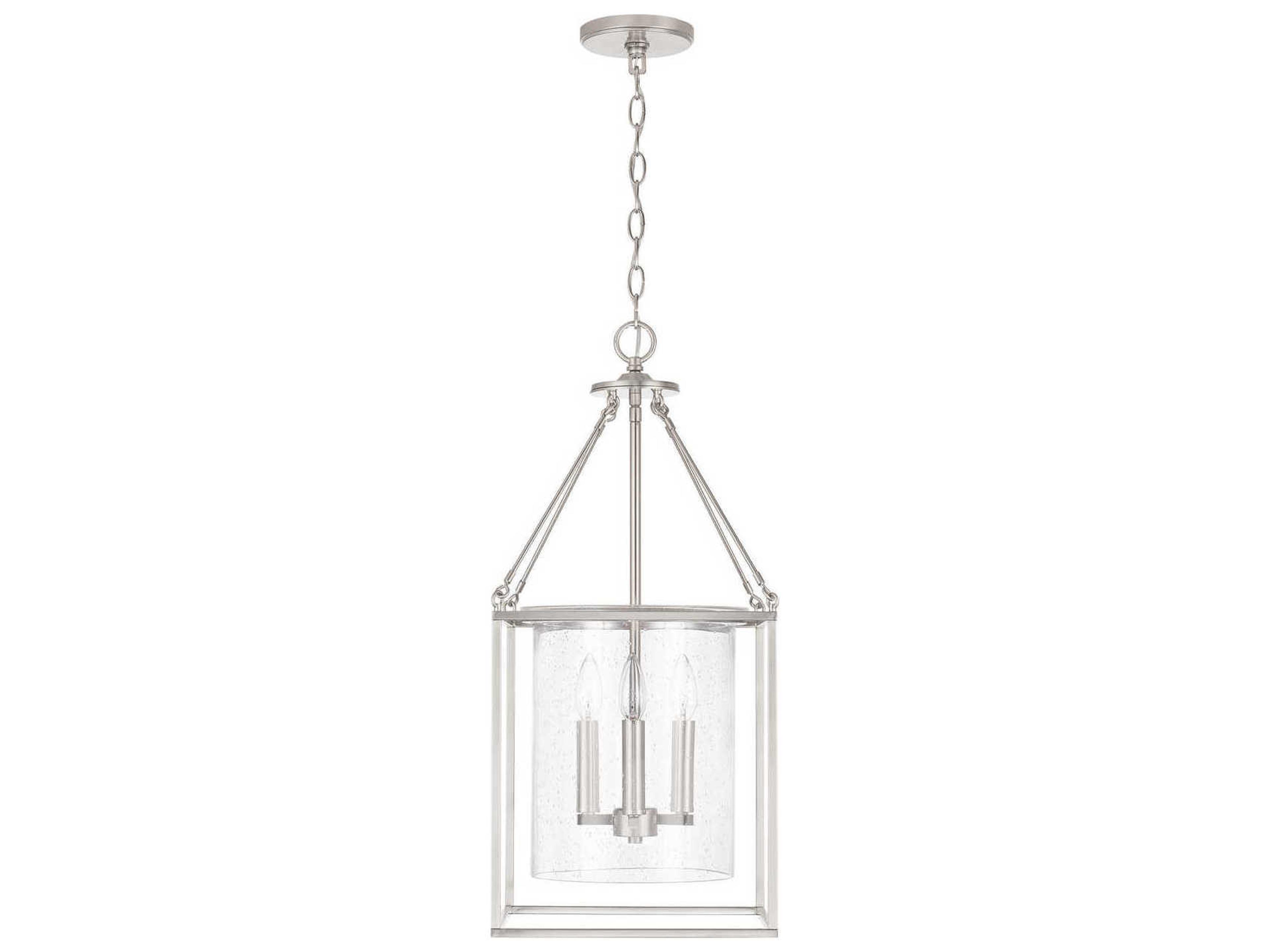 Capital Lighting 4-Light Brushed Nickel Glass Candelabra Chandelier