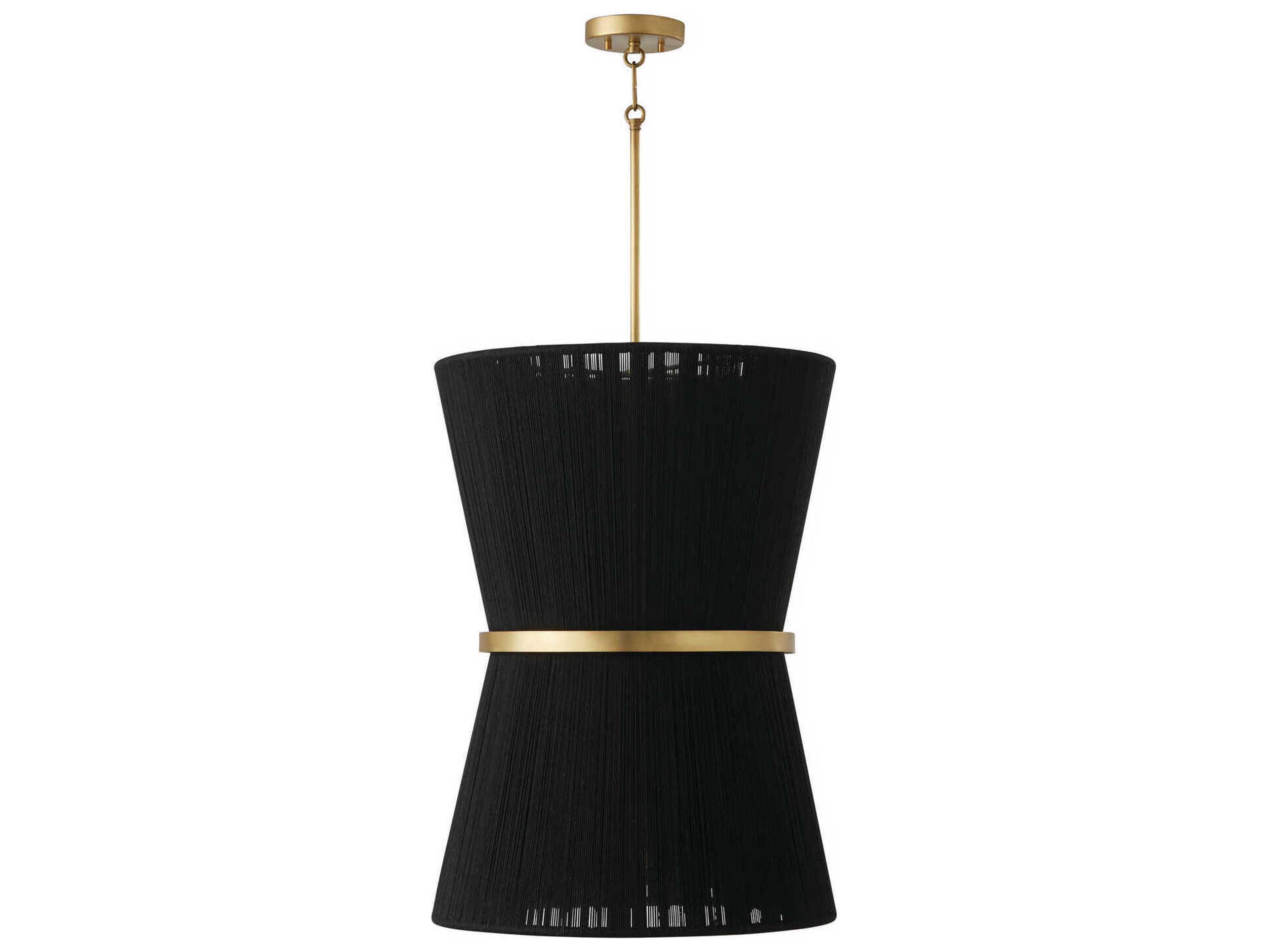 Capital Lighting Cecilia 6-Light Black Rope Patinaed Brass Pendant
