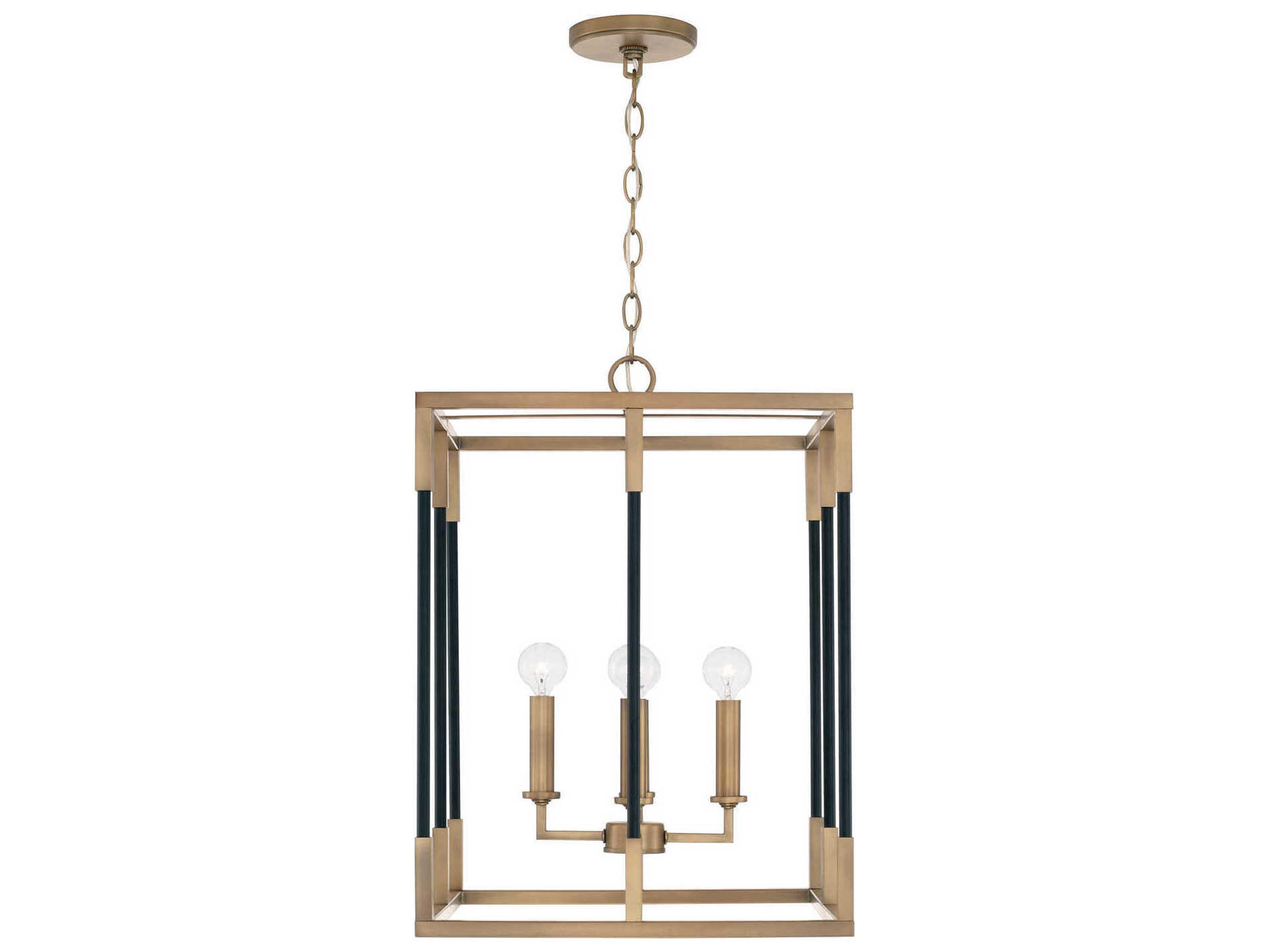 Capital Lighting Bleeker 4-Light Aged Brass And Black Candelabra Chandelier