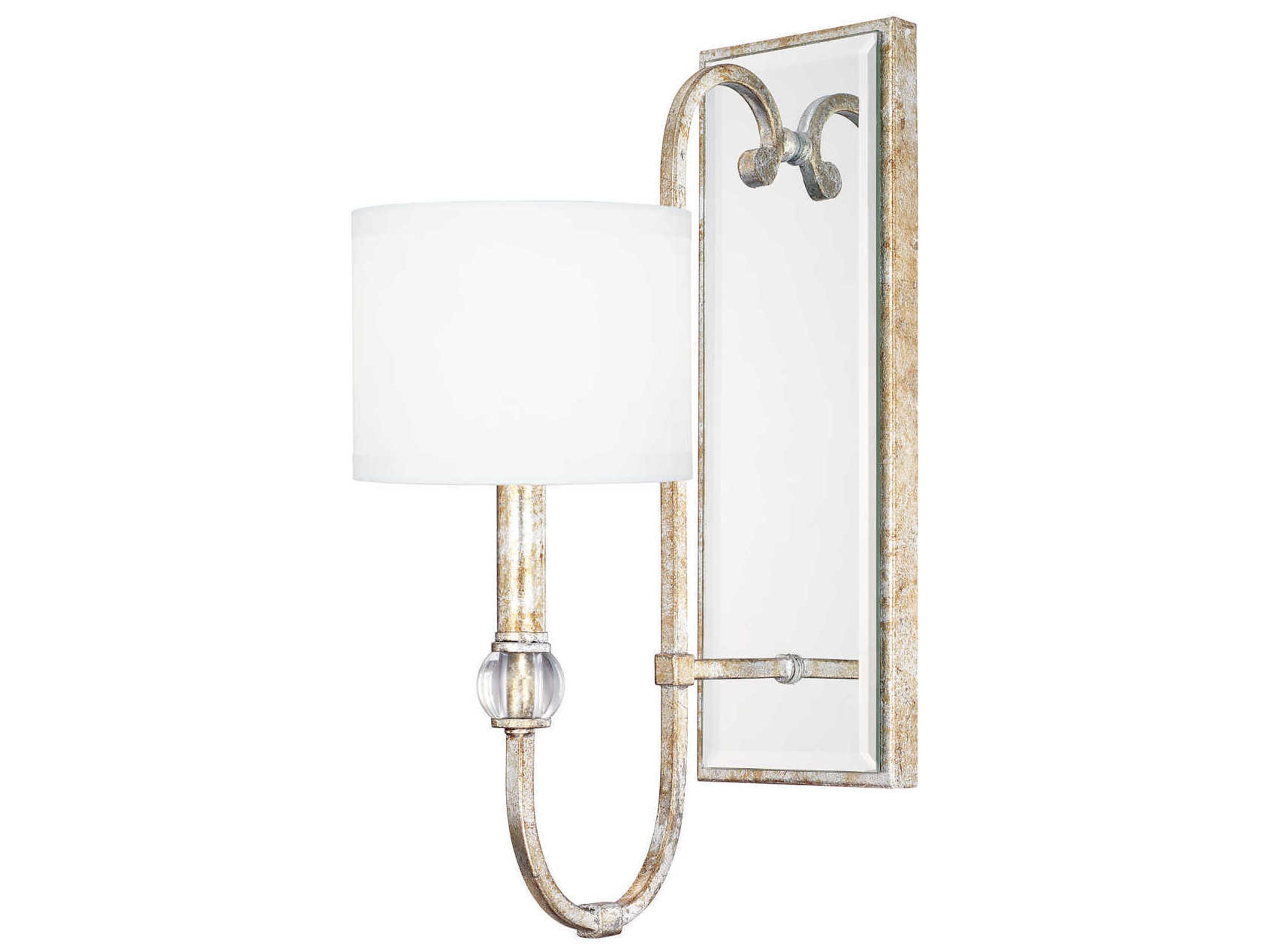 Capital Lighting Charleston 1-Light Silver And Gold Leaf Glass Wall Sconce