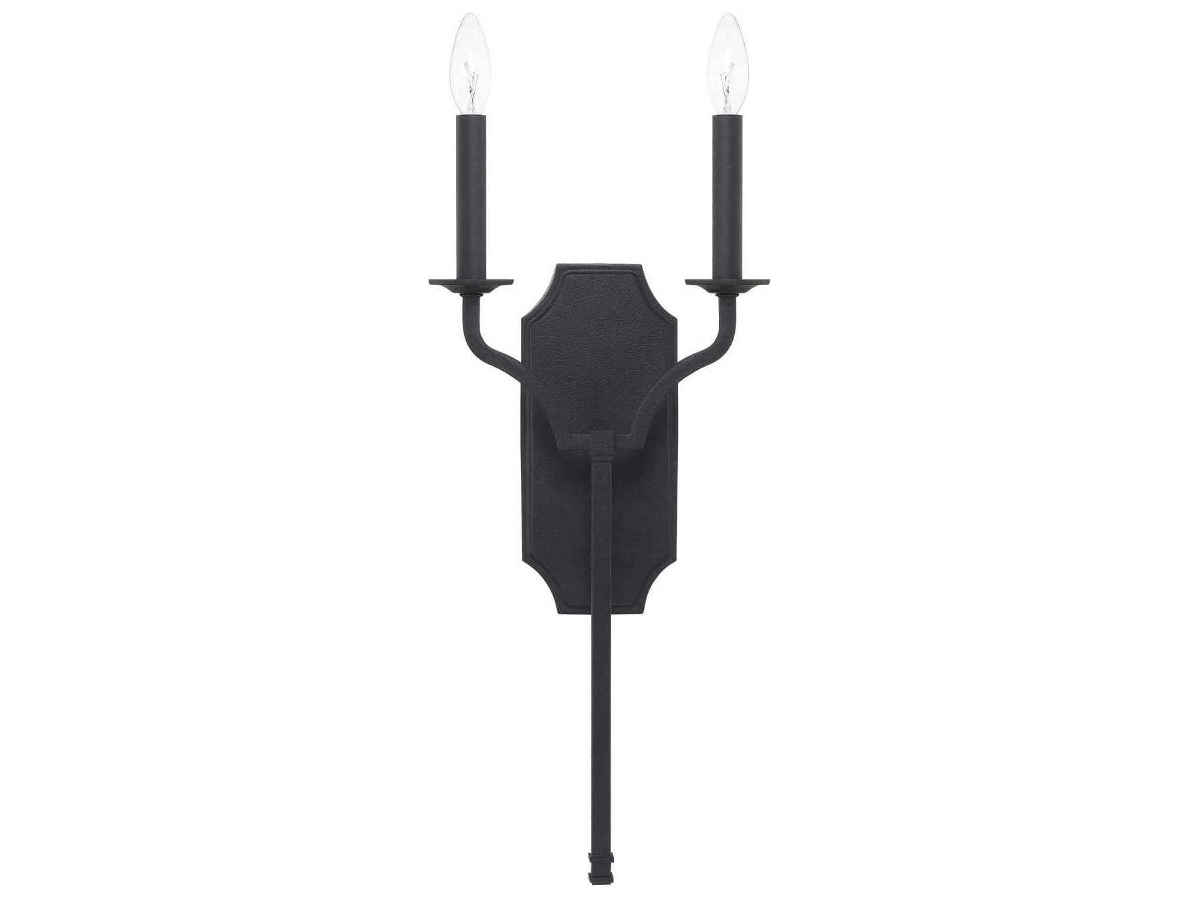 Capital Lighting Ravenwood 2-Light Black Iron Wall Sconce