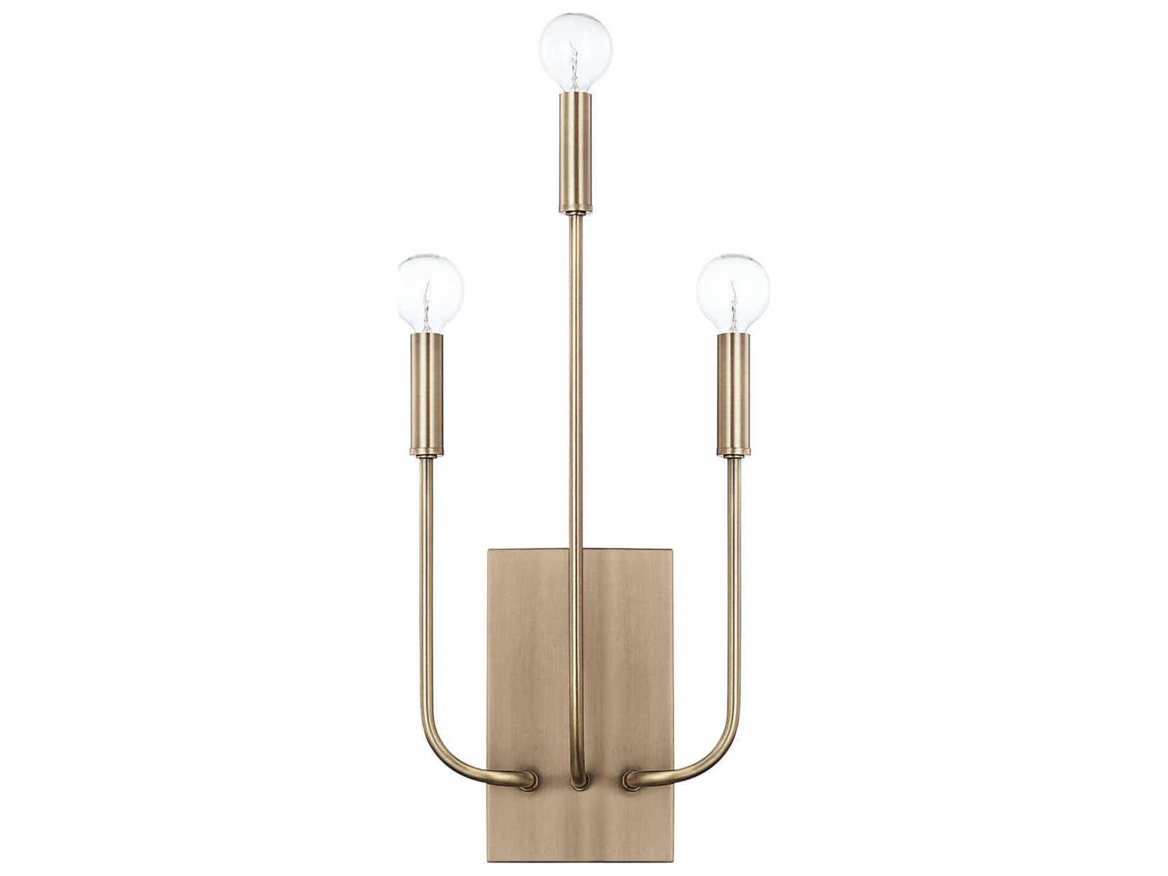 Capital Lighting Zander 3-Light Aged Brass Wall Sconce