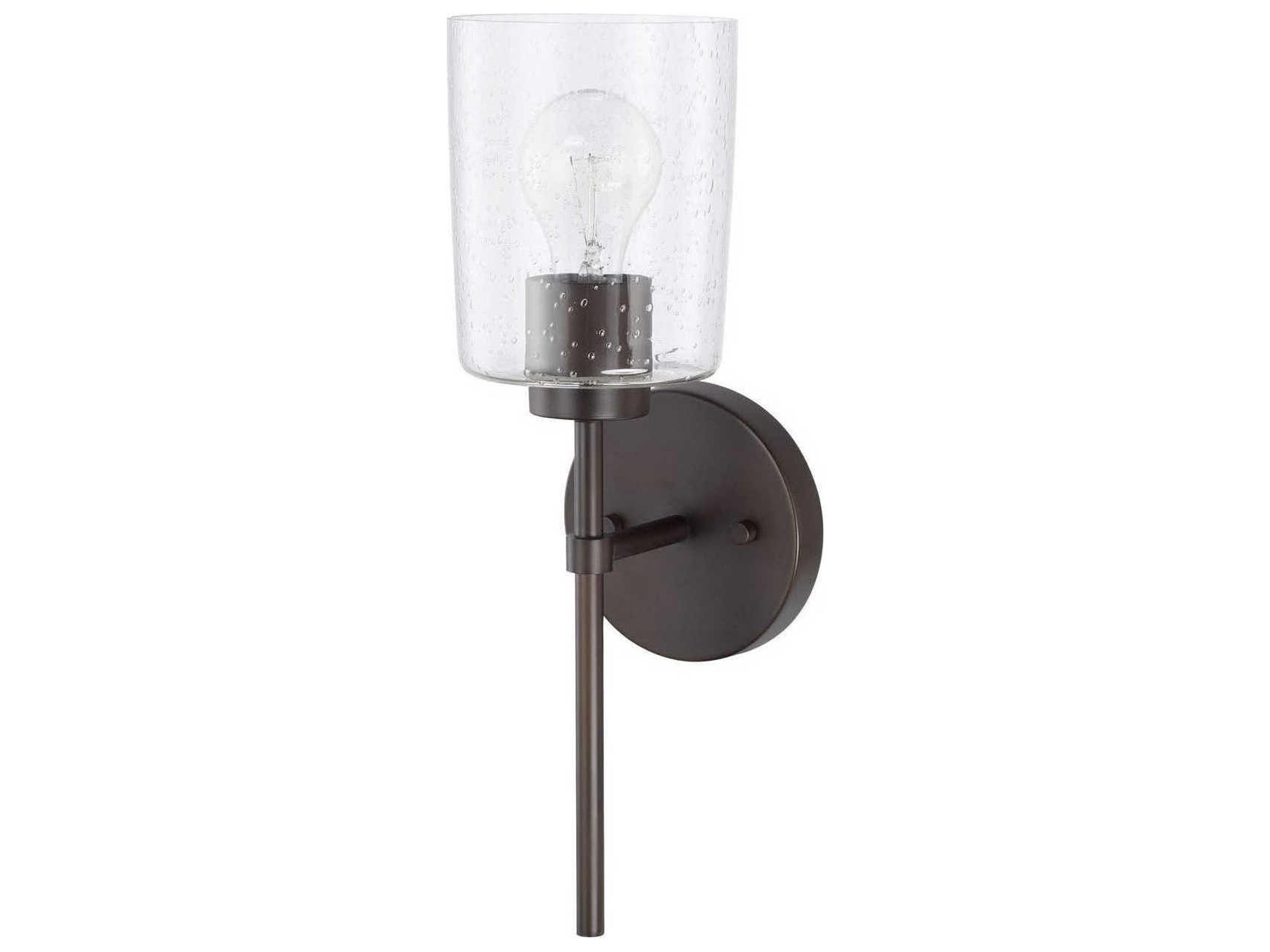 Capital Lighting Greyson 1-Light Bronze Glass Wall Sconce