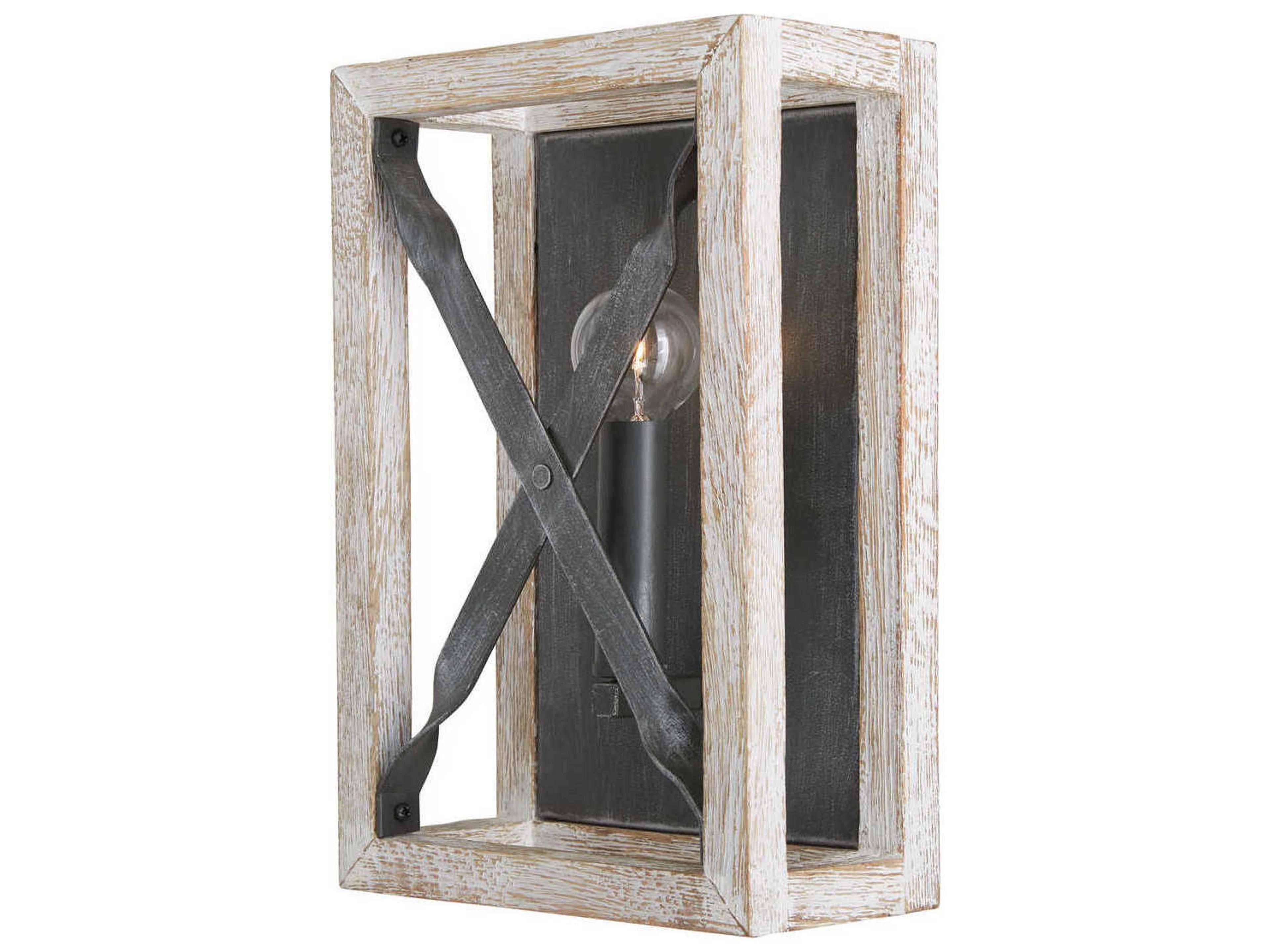 Capital Lighting Remi 1-Light Brushed White Wash And Nordic Iron Wall Sconce