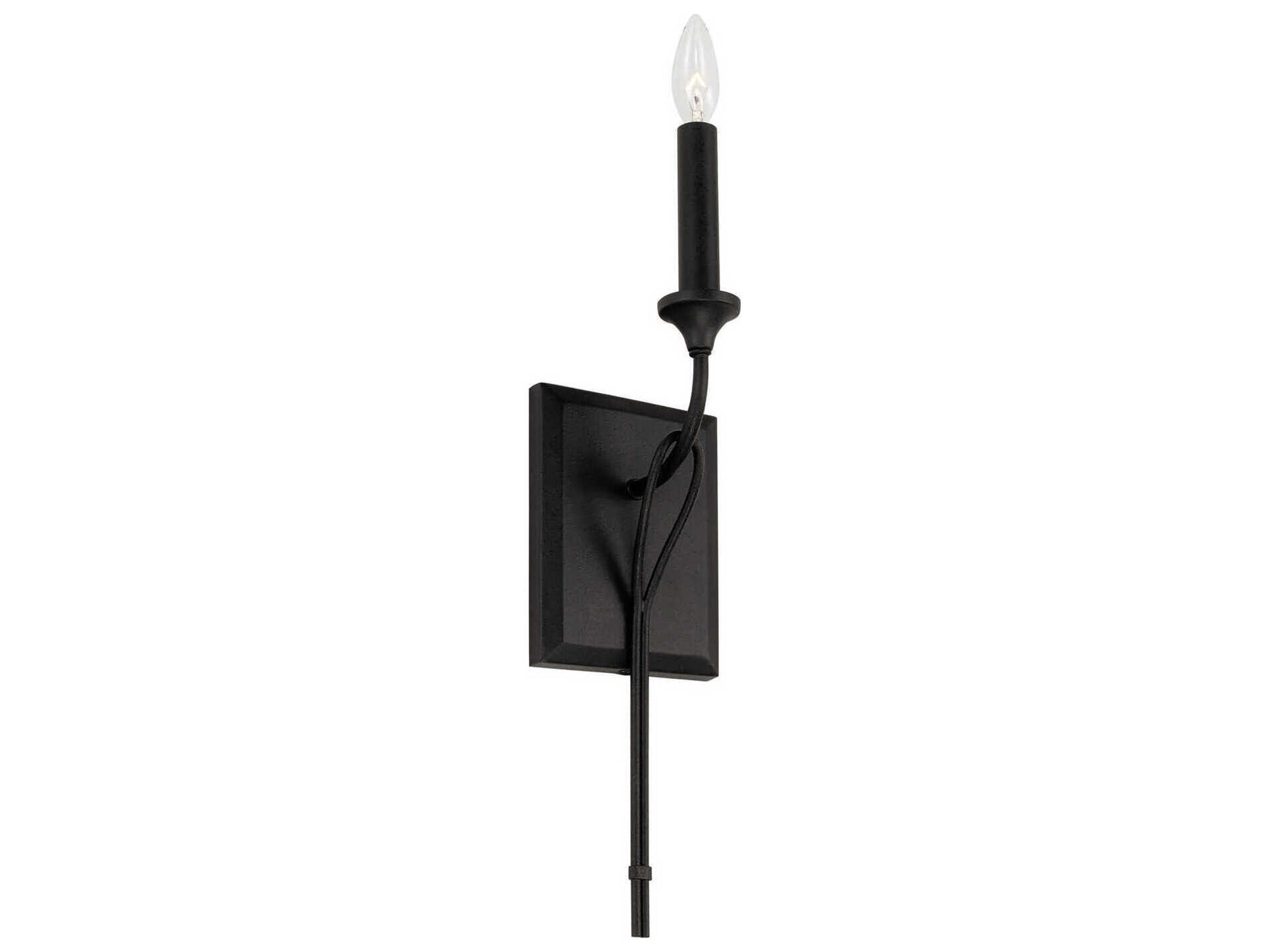 Capital Lighting Bentley 1-Light Black Iron Wall Sconce