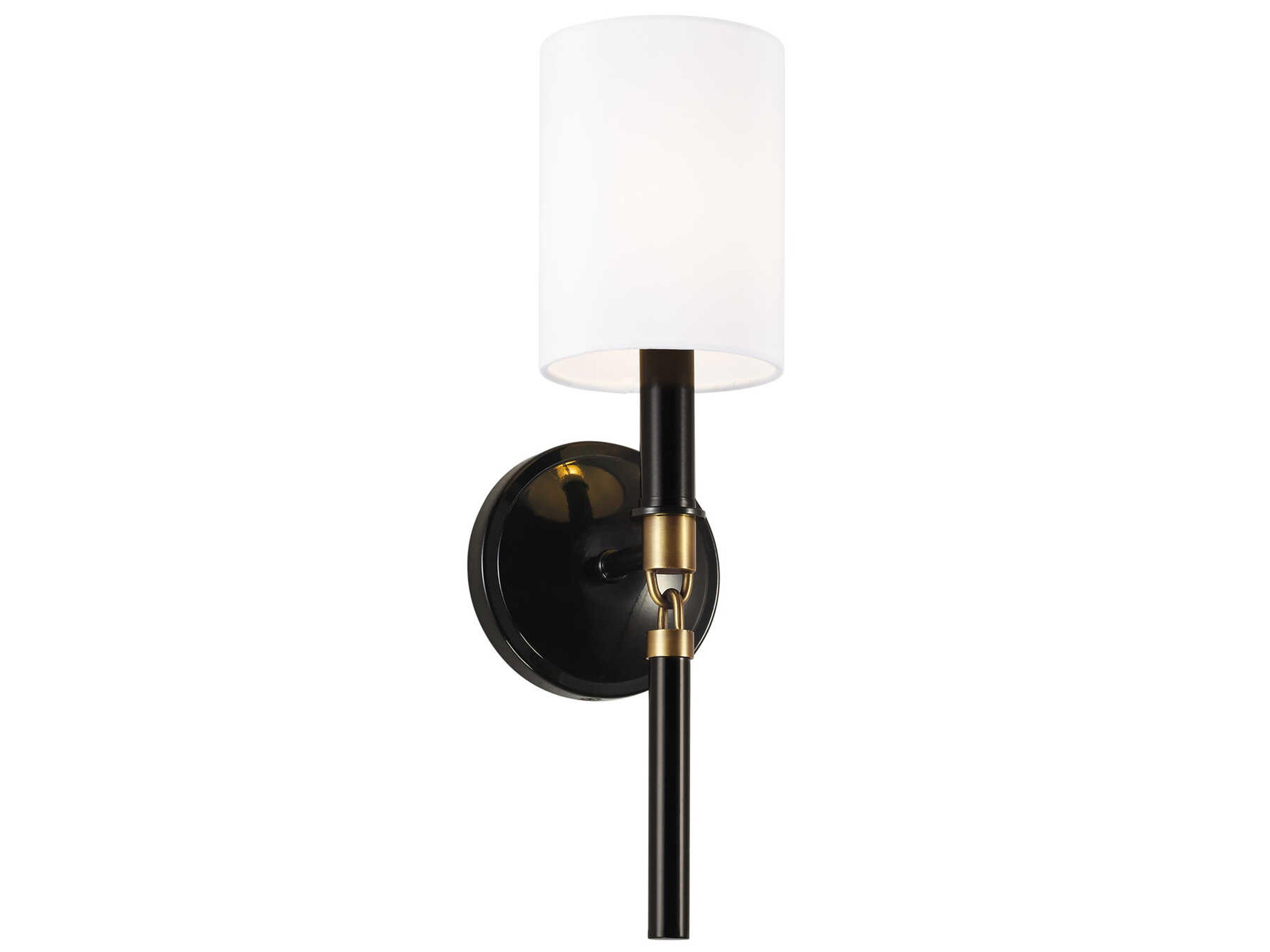 Capital Lighting Beckham 1-Light Glossy Black Aged Brass Wall Sconce