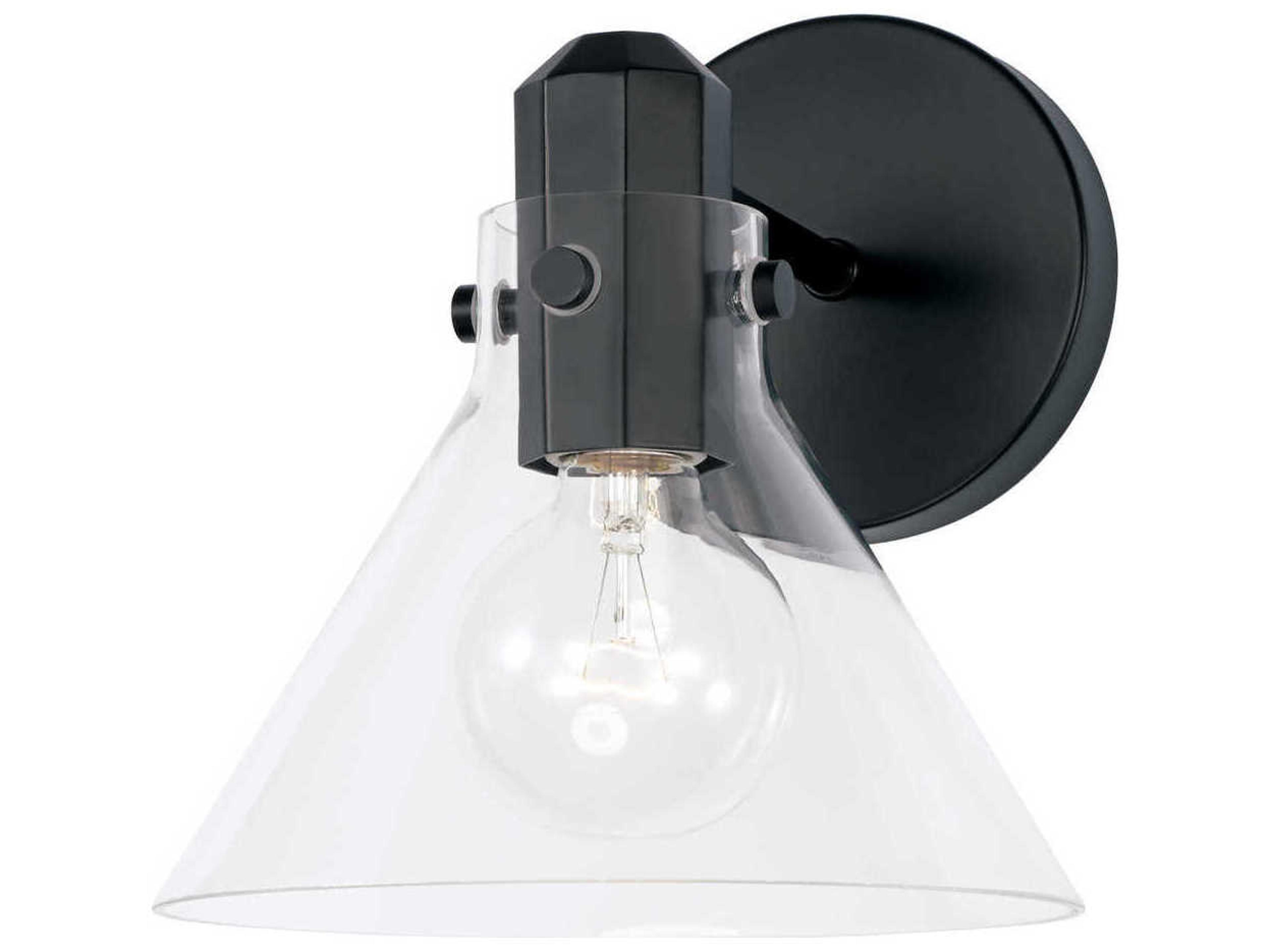Capital Lighting Greer 1-Light Matte Black Glass Wall Sconce