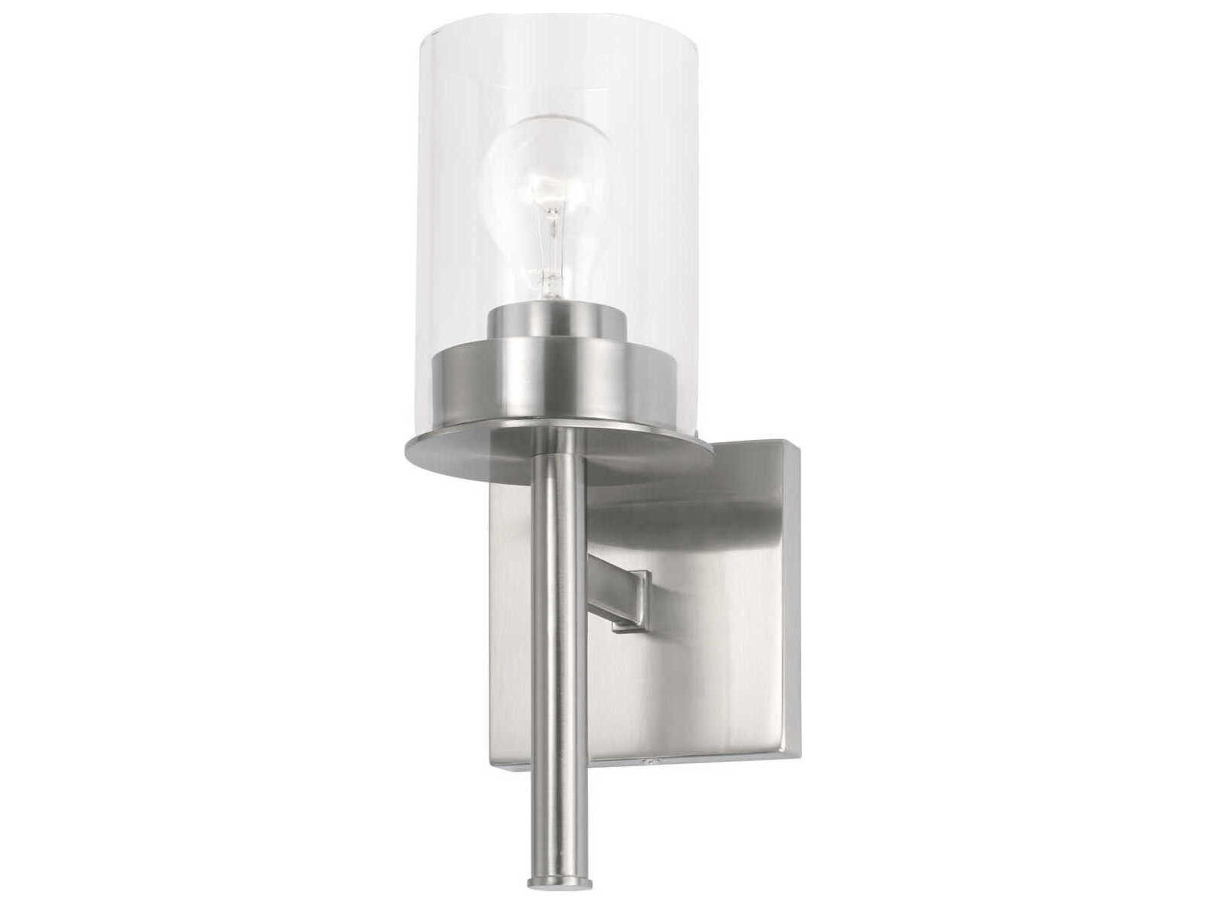 Capital Lighting Mason 1-Light Brushed Nickel Glass Wall Sconce